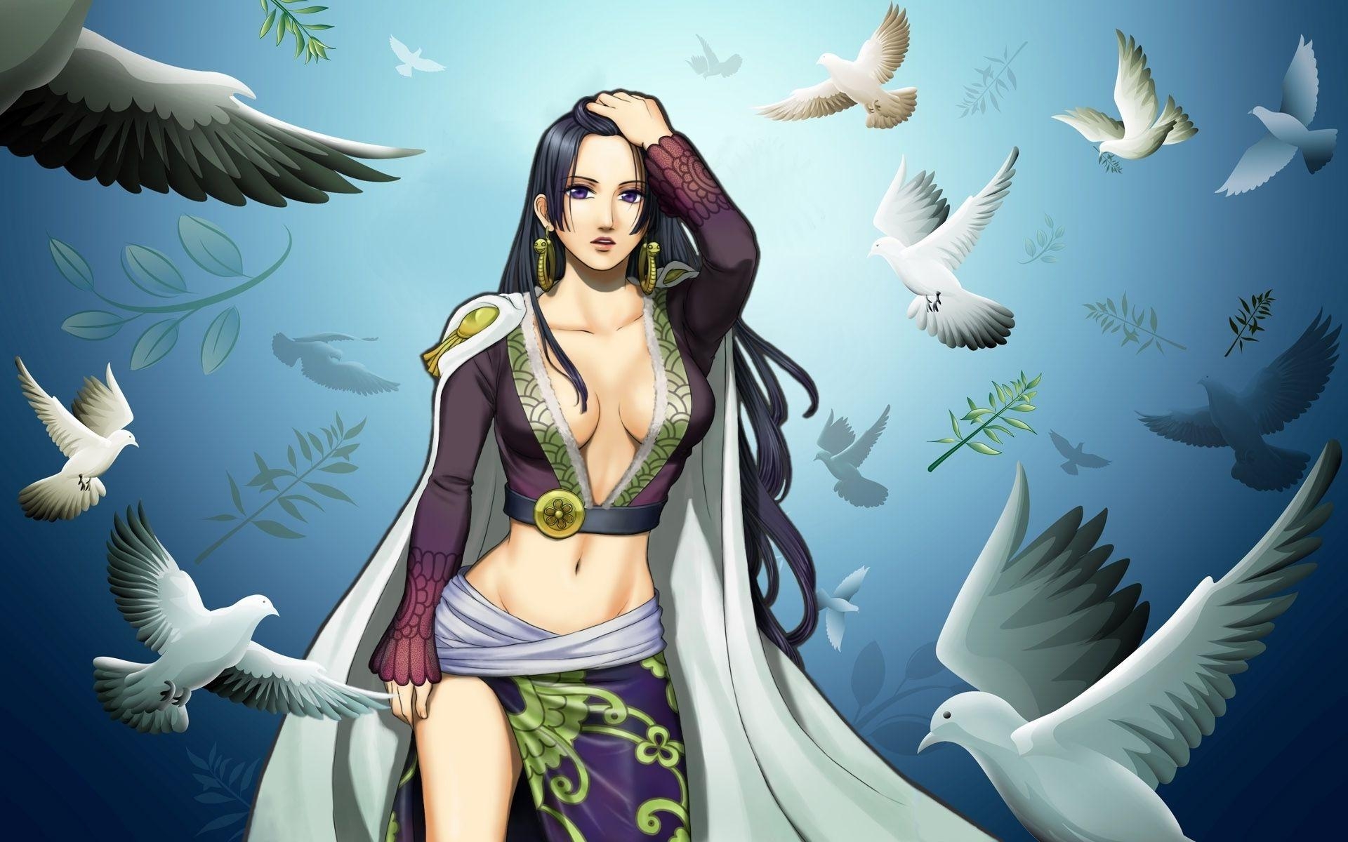 1920x1200 One Piece, Boa Hancock, Anime, Doves Wallpaper HD / Desktop, Desktop
