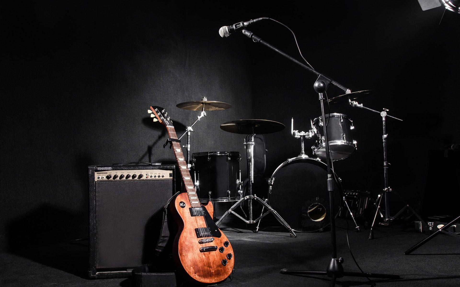 1920x1200 Wallpaper.wiki Electric Guitar Image With Drum Set PIC WPB006929, Desktop