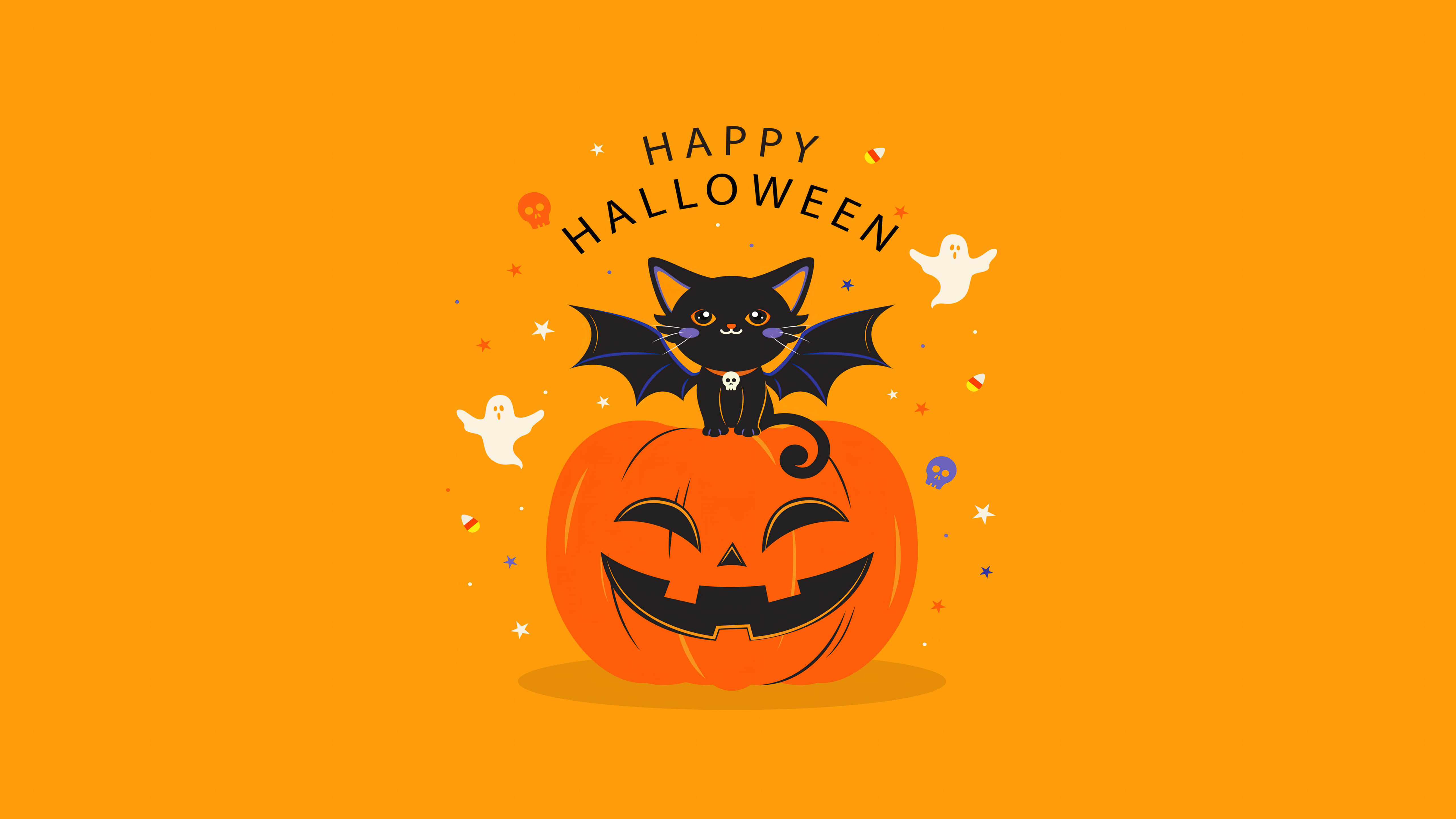 5120x2880 Happy Halloween Wallpaper 4K, Halloween Bats, Halloween Pumpkin, Celebrations Halloween, Desktop