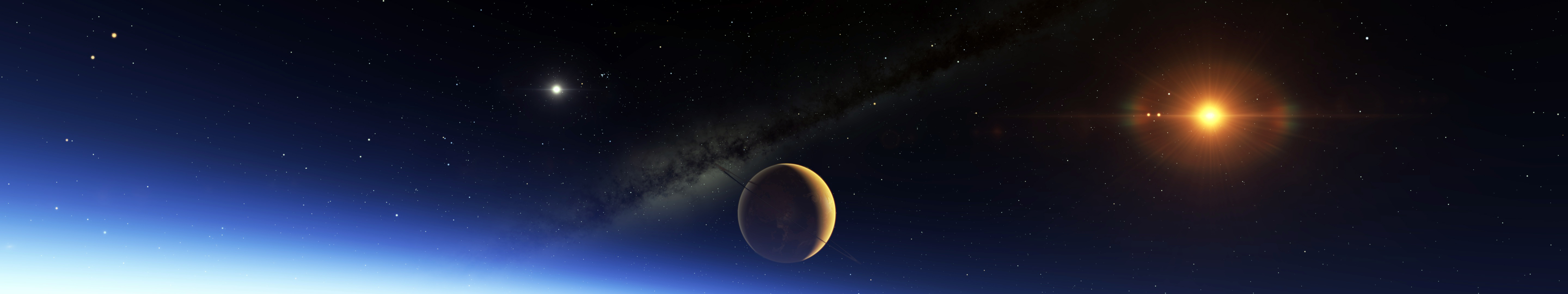 5760x1080 Wallpaper,  px, galaxy, planet, Space Engine, stars, Dual Screen