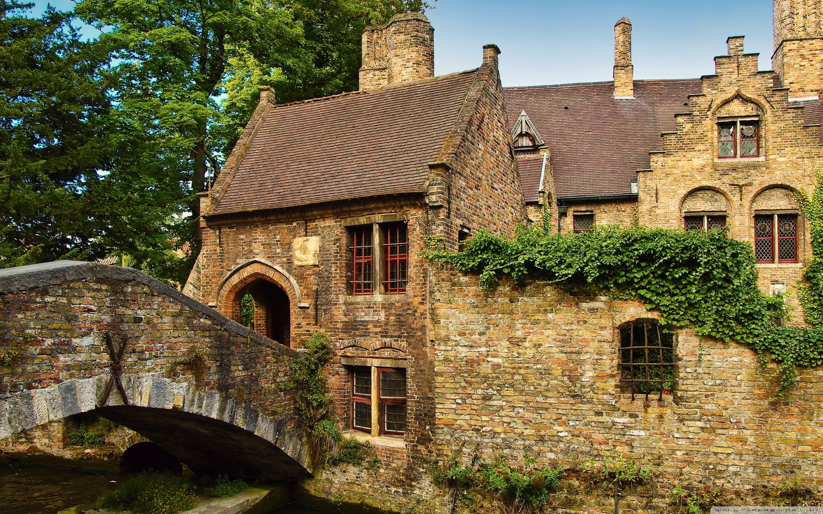 2880x1800 Download Belgium Houses Bridges Bruges HD Wallpaper, Desktop