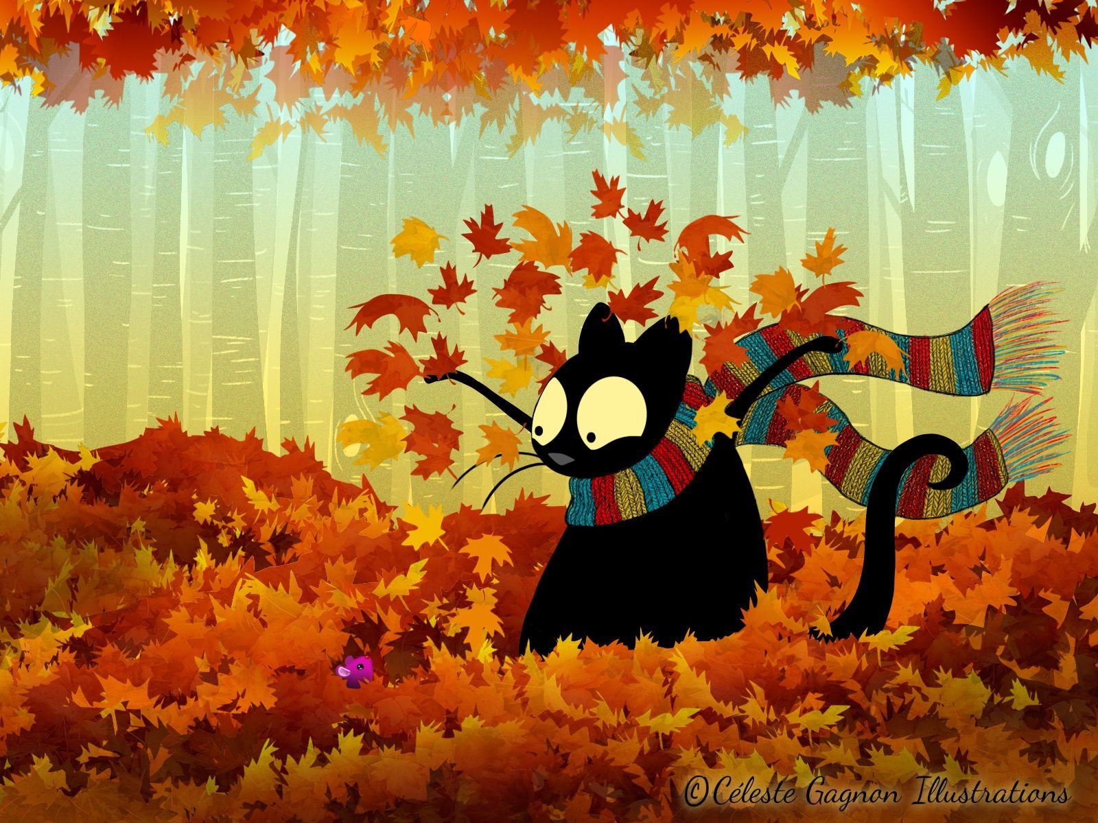 1600x1200 Echo the Cat Fall wallpaper. Fall wallpaper, Kitten wallpaper, Wallpaper background, Desktop