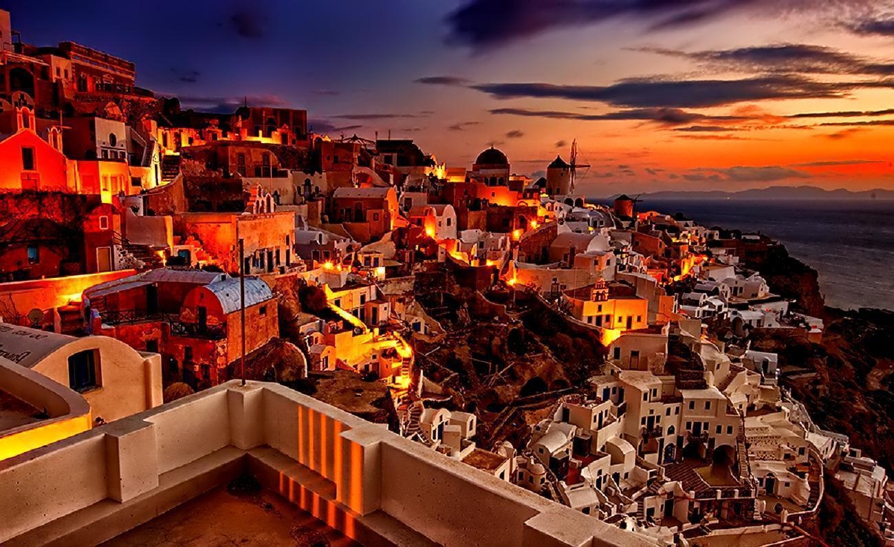 1300x800 Santorini Sunset Desktop Wallpaper. TanukinoSippo, Desktop