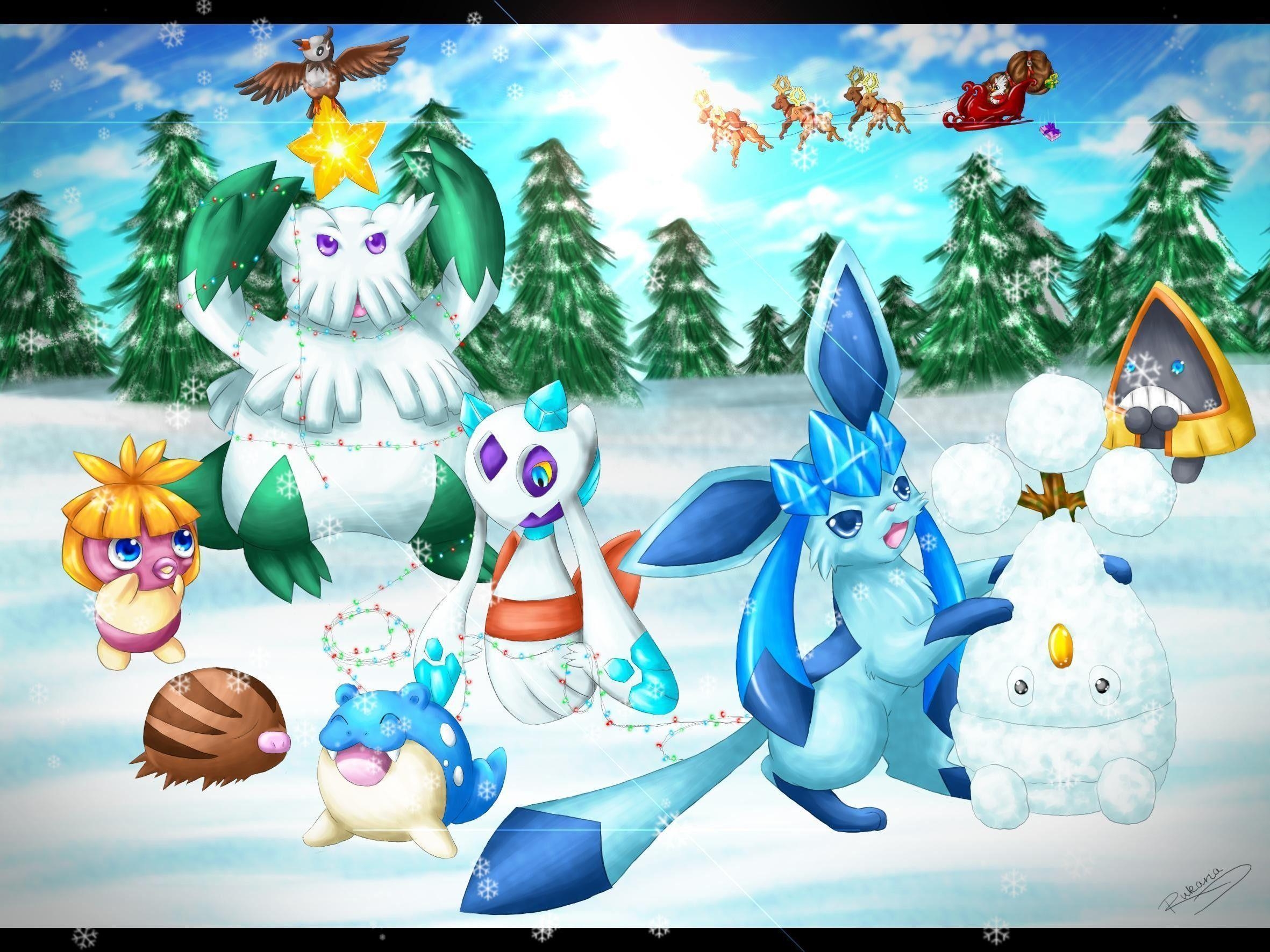 2370x1780 Pokemon Christmas Wallpaper background picture, Desktop