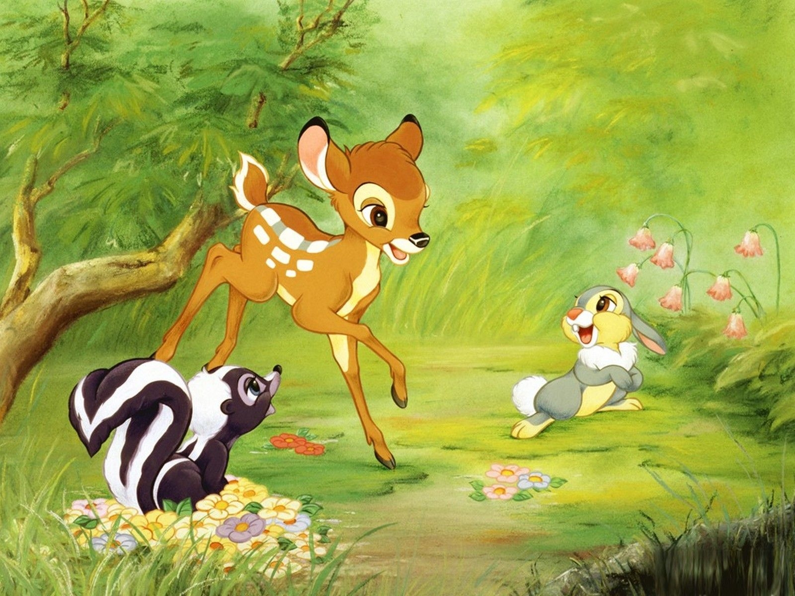 1600x1200 Disney Wallpaper Bambi Thumper And Flower HD Wallpaper, Desktop