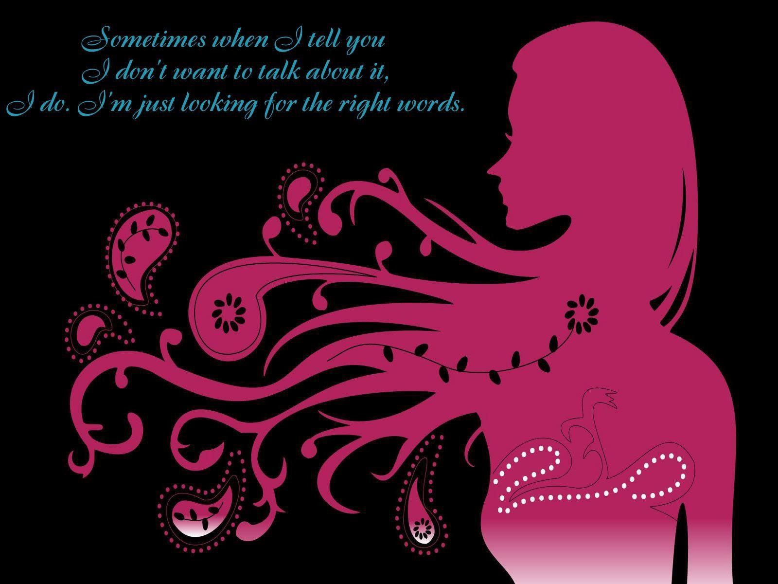 1600x1200 Download Pink Girl Art Love Quotes Black Wallpaper Computer Desktop, Desktop