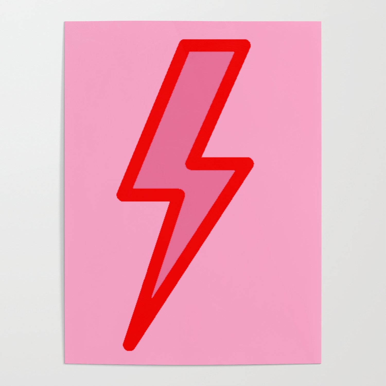 1500x1500 Pink and Red Y2k Lightning Bolt Wallpaper Aesthetic Poster, Phone