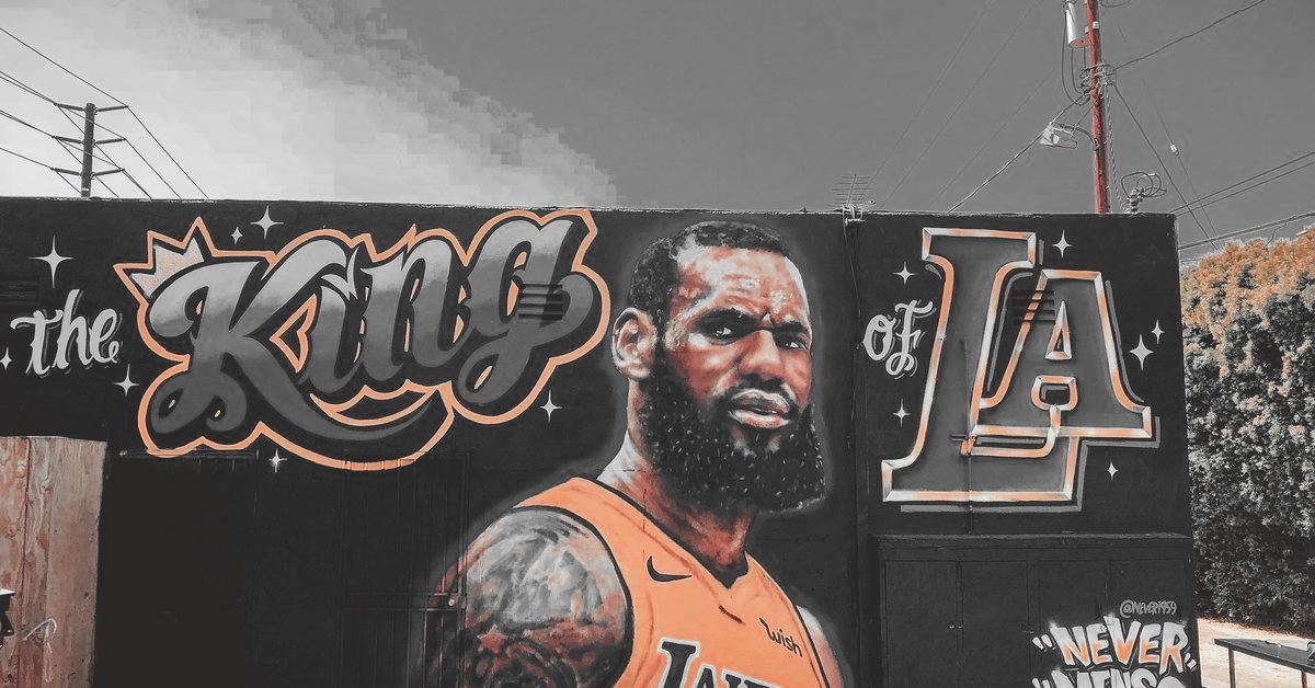 1200x630 LeBron James Los Angeles Lakers own mural, Desktop