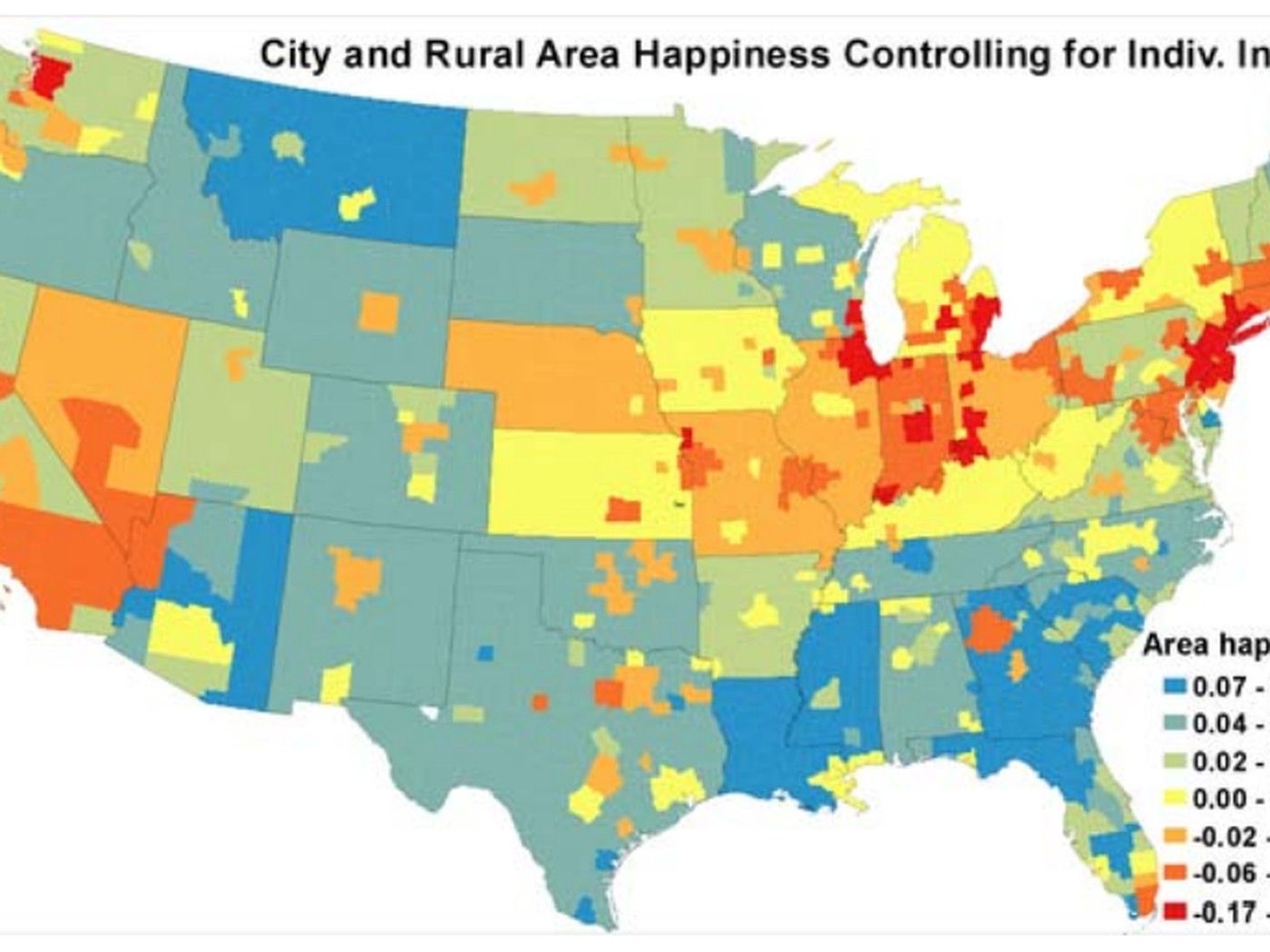 1400x1050 Map: The happiest places in America, Desktop