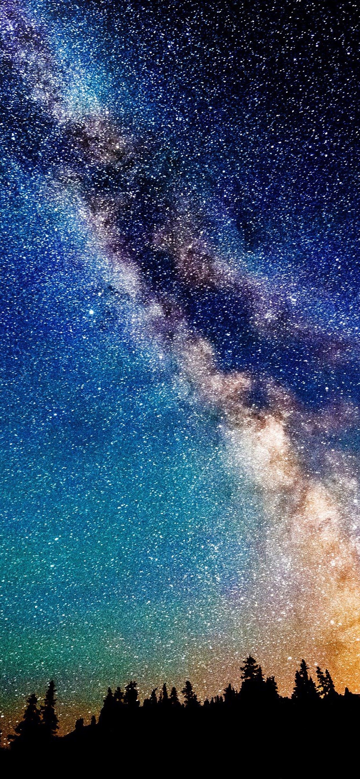 1250x2690 Milky Way Night Sky Stars Scenery 4K Wallpaper, Phone