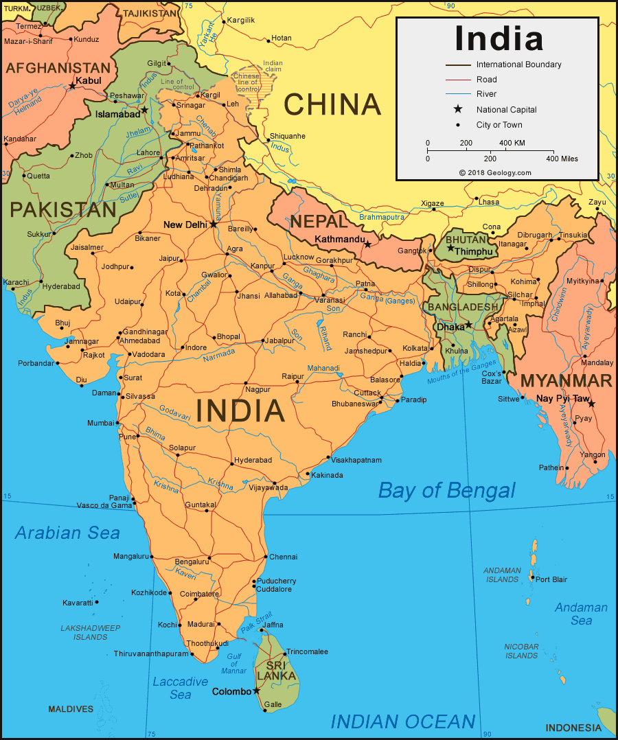 900x1080 India Political Map India Political Map, Phone