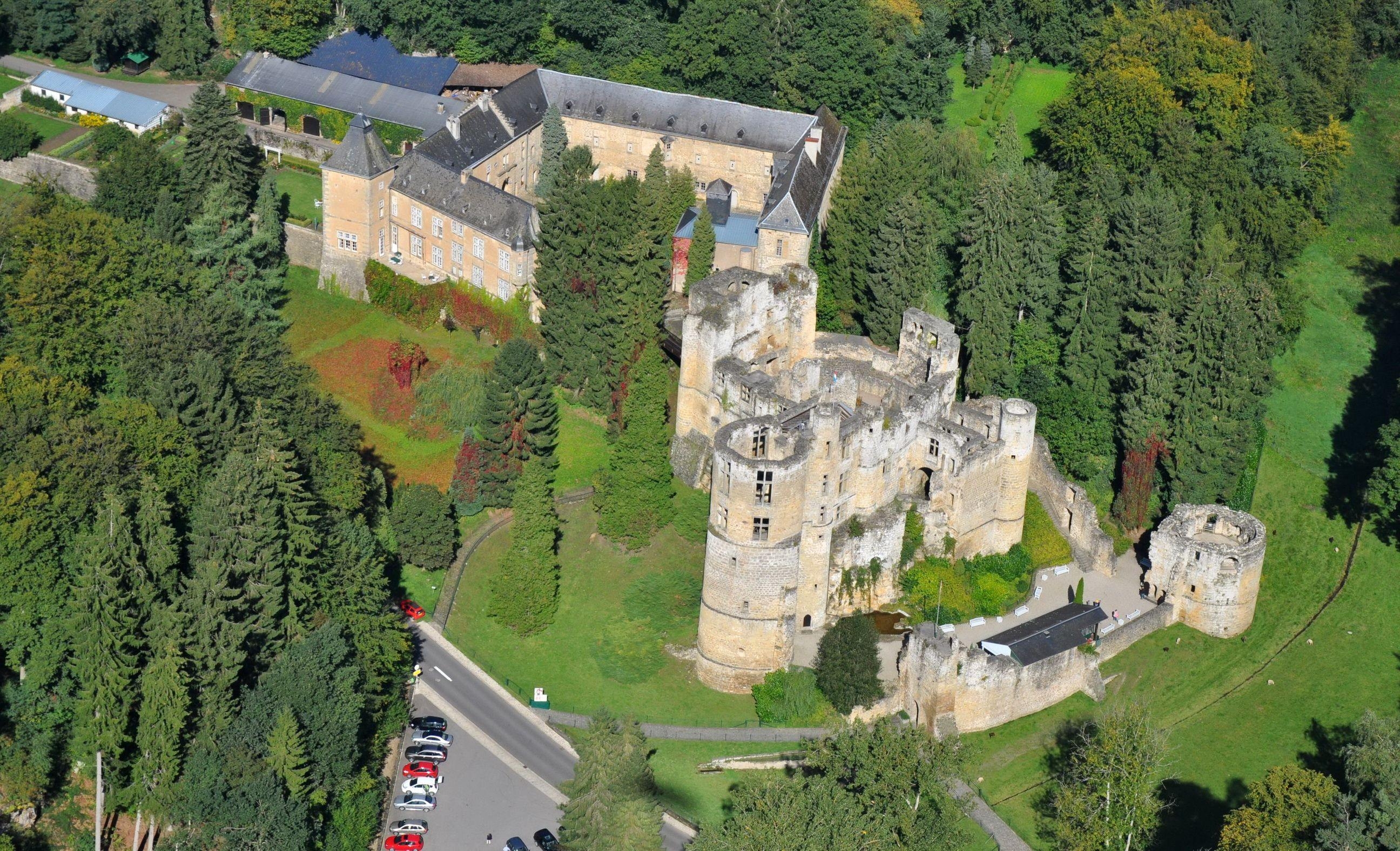 2600x1580 Luxembourg Beaufort ruin Castles From above Cities, Desktop