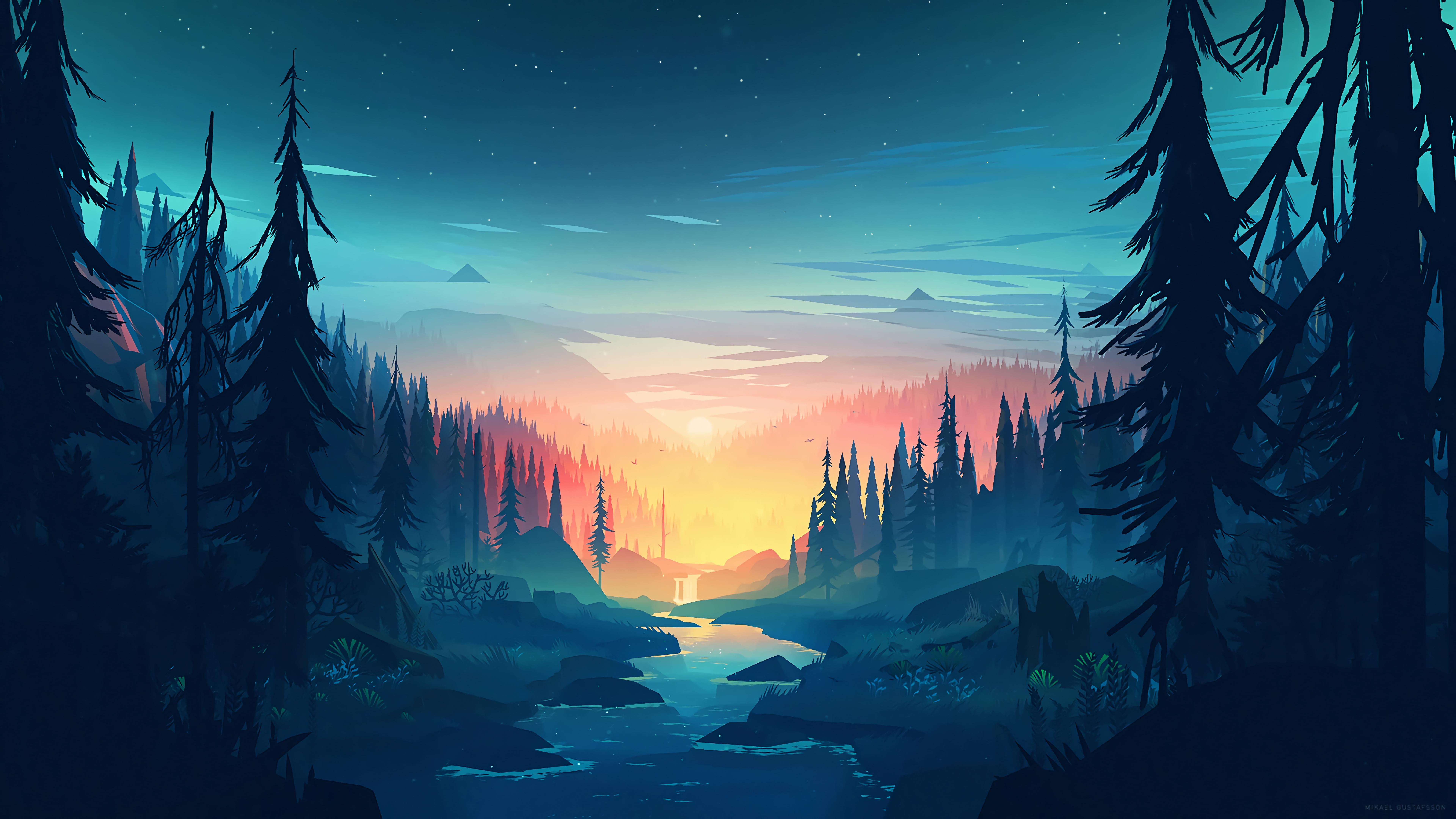 7680x4320 River Mountains [], Desktop