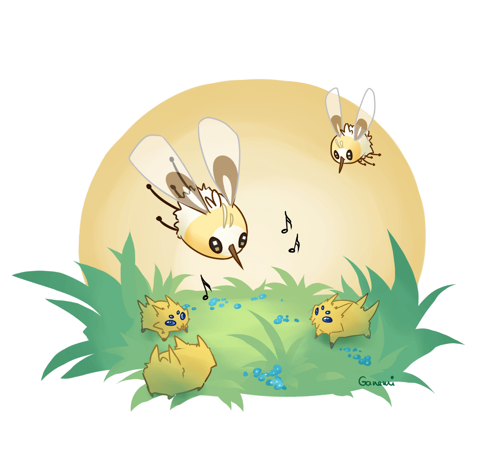 1000x900 Cutiefly and Joltik, Desktop