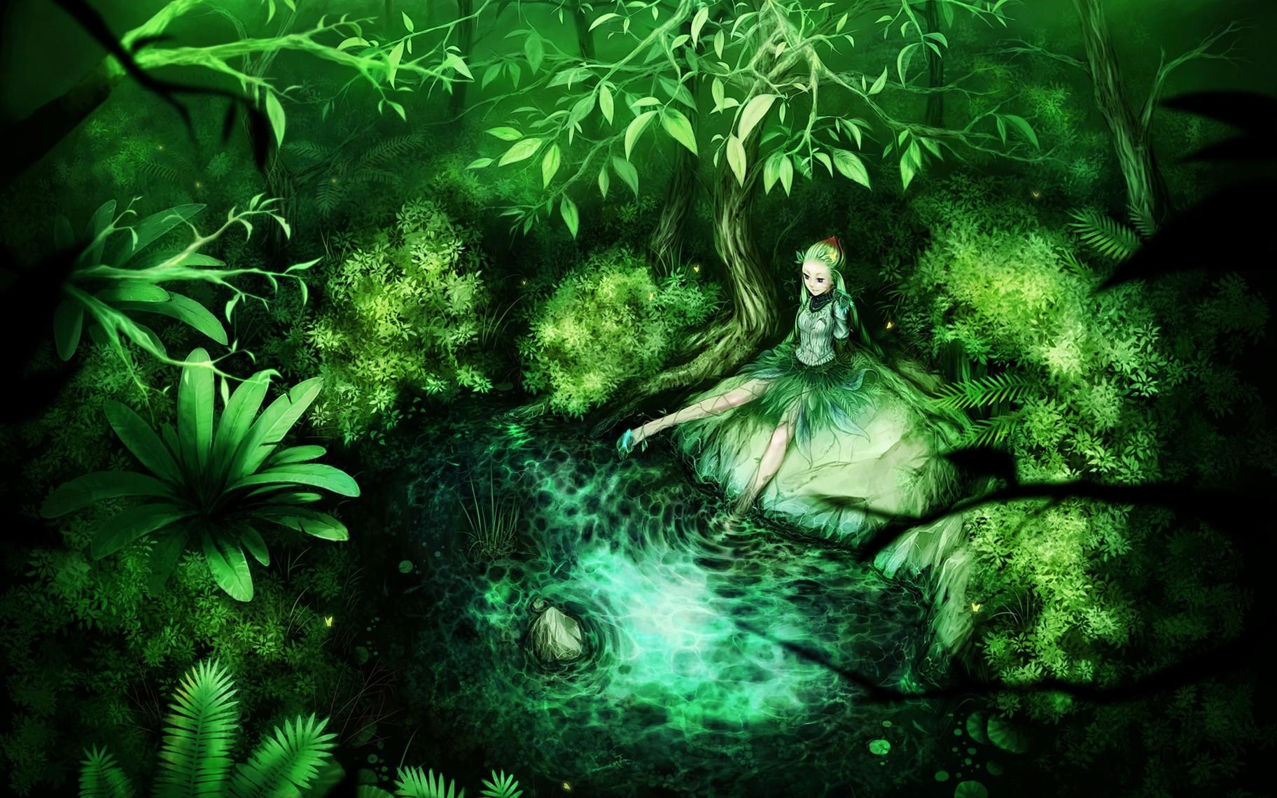 1830x1140 Green Anime Wallpaper. Anime, Desktop