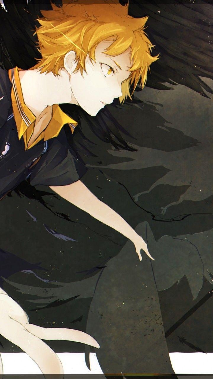 720x1280 Download  Haikyuu, Hinata Shouyou, Dark Wings, Orange Hair, Phone