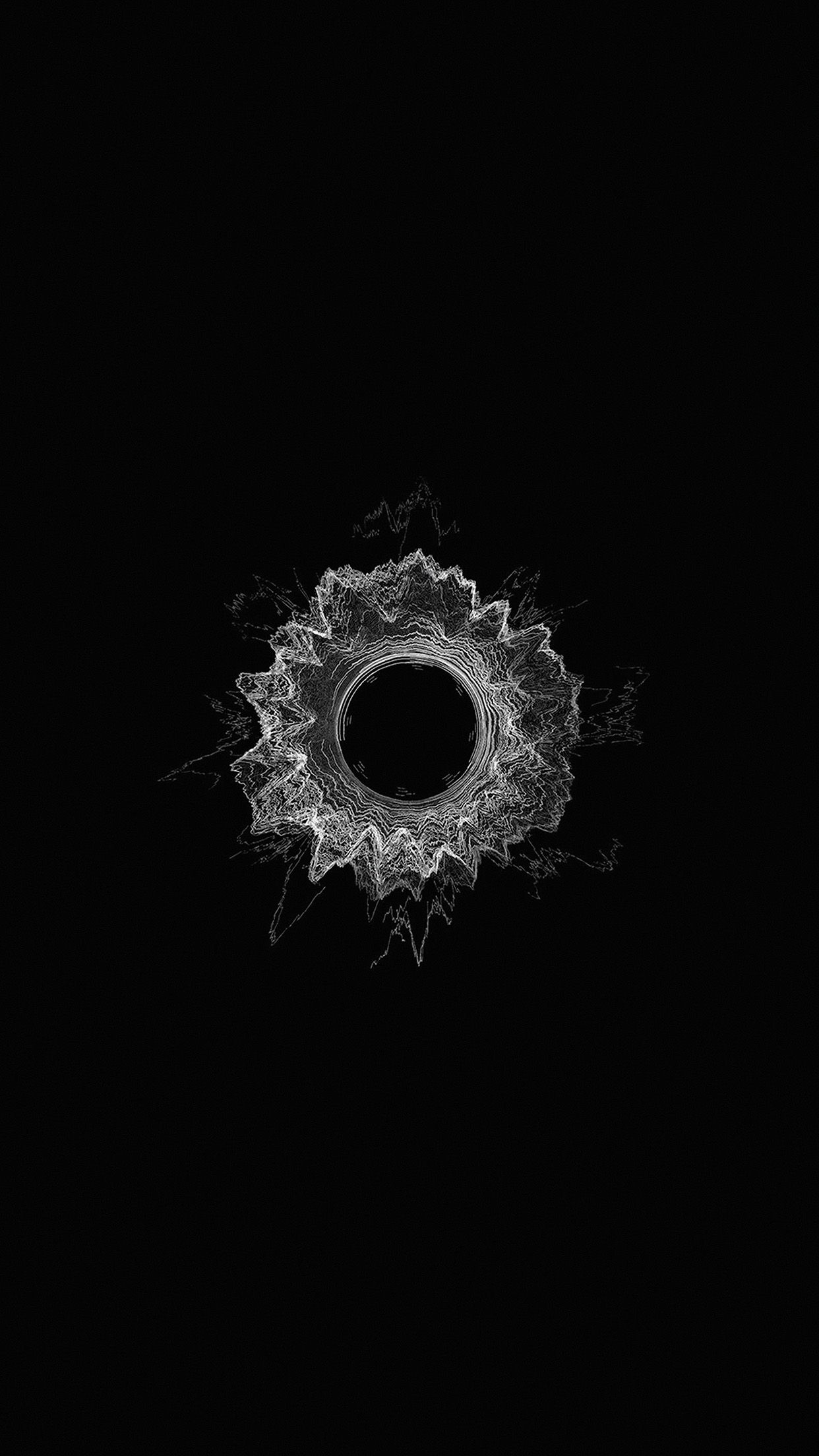 1250x2210 Dark Hole Black Minimal Pattern Background Wallpaper, Phone