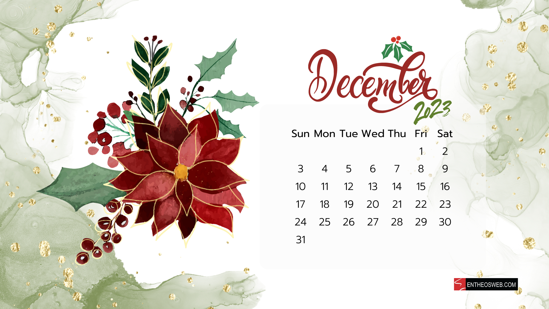 1920x1080 December 2023 Calendar Desktop Wallpaper, Desktop
