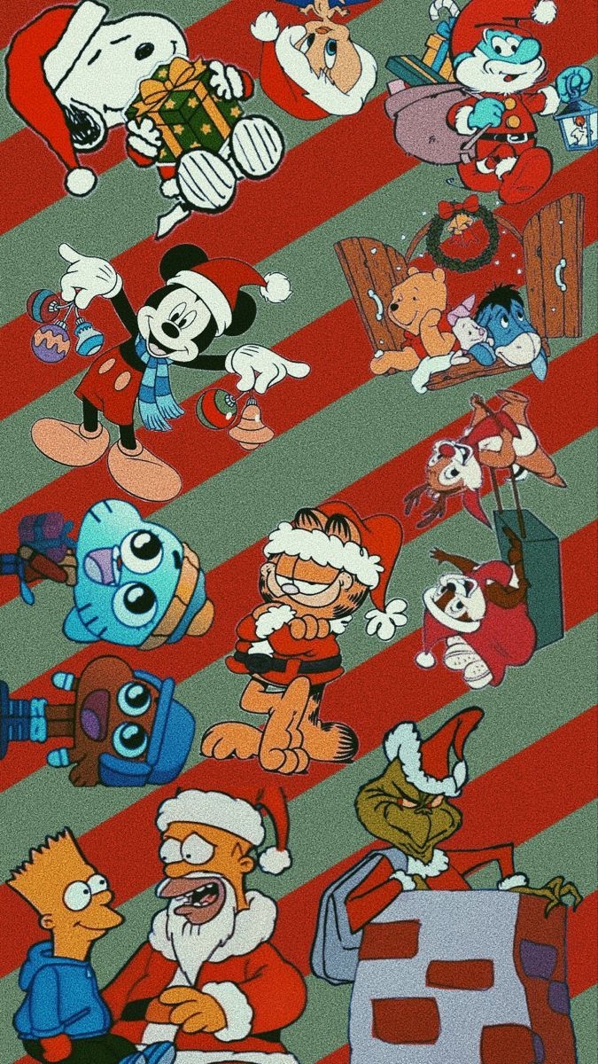 680x1200 Christmas Aesthetic Cartoon, Phone