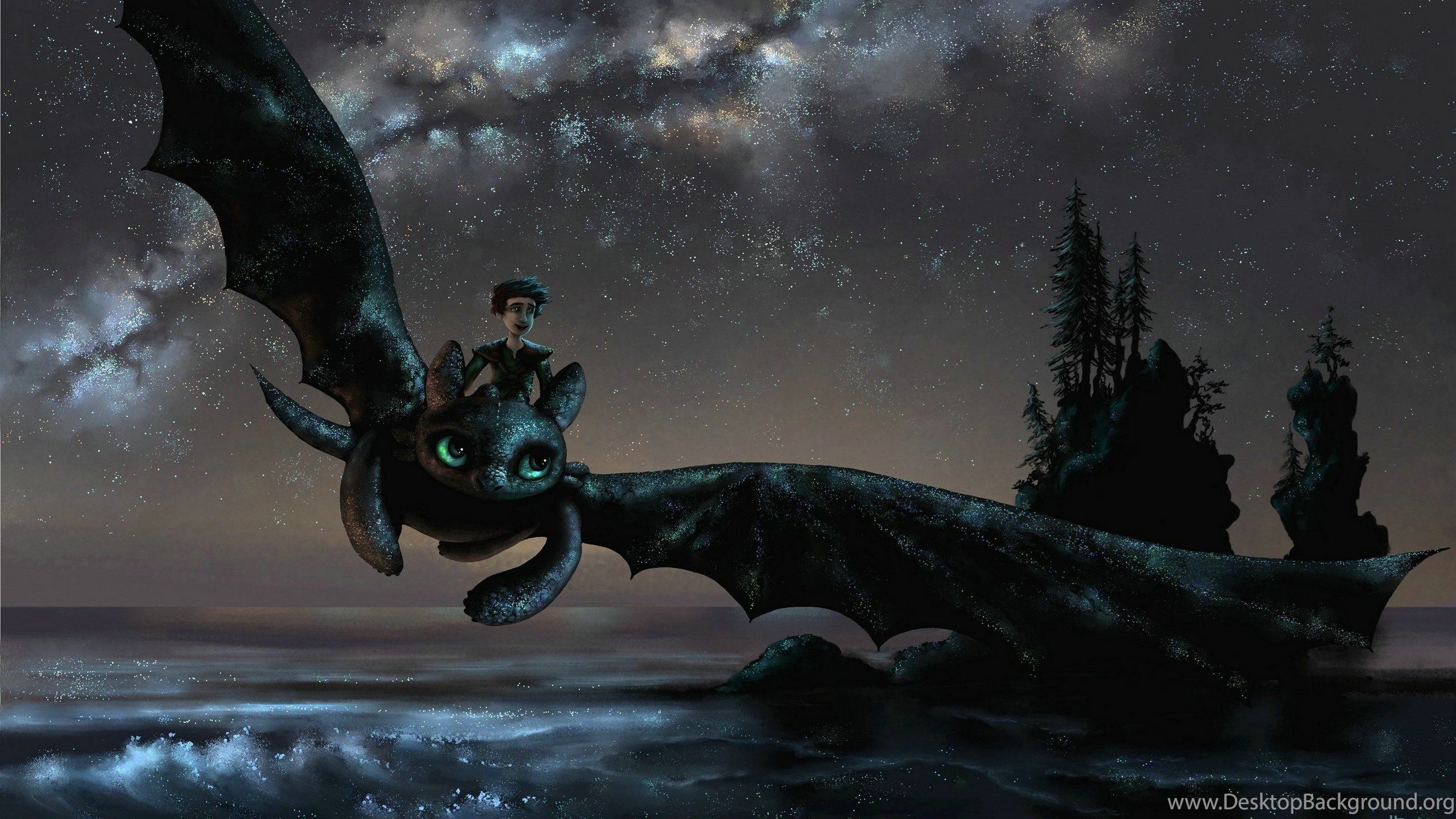 2560x1440 Wallpaper How To Train Your Dragon Flying Night Fury, Desktop