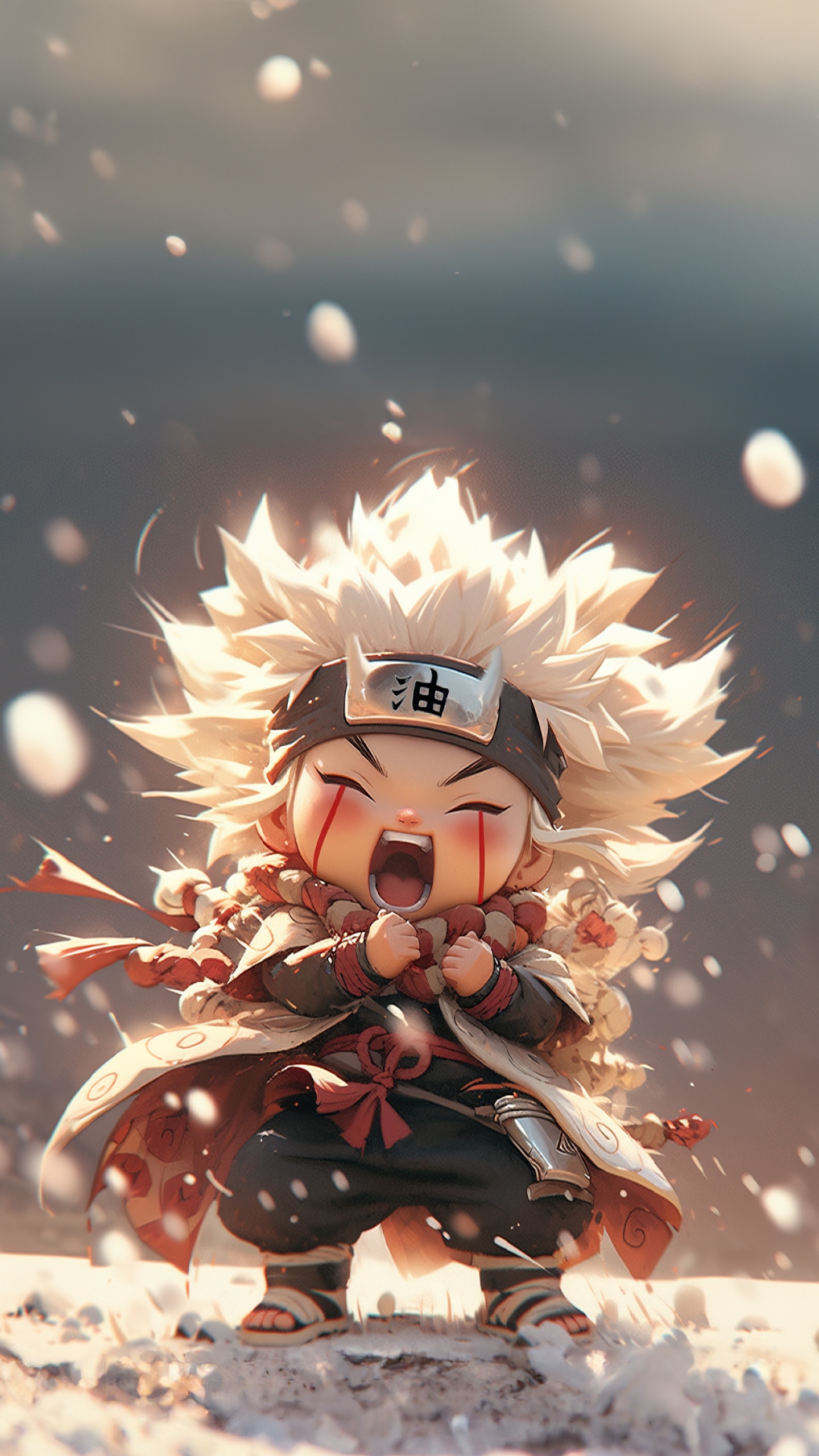 1440x2560 Jiraiya Wallpaper 4K, Chibi, Naruto, AI art, Phone