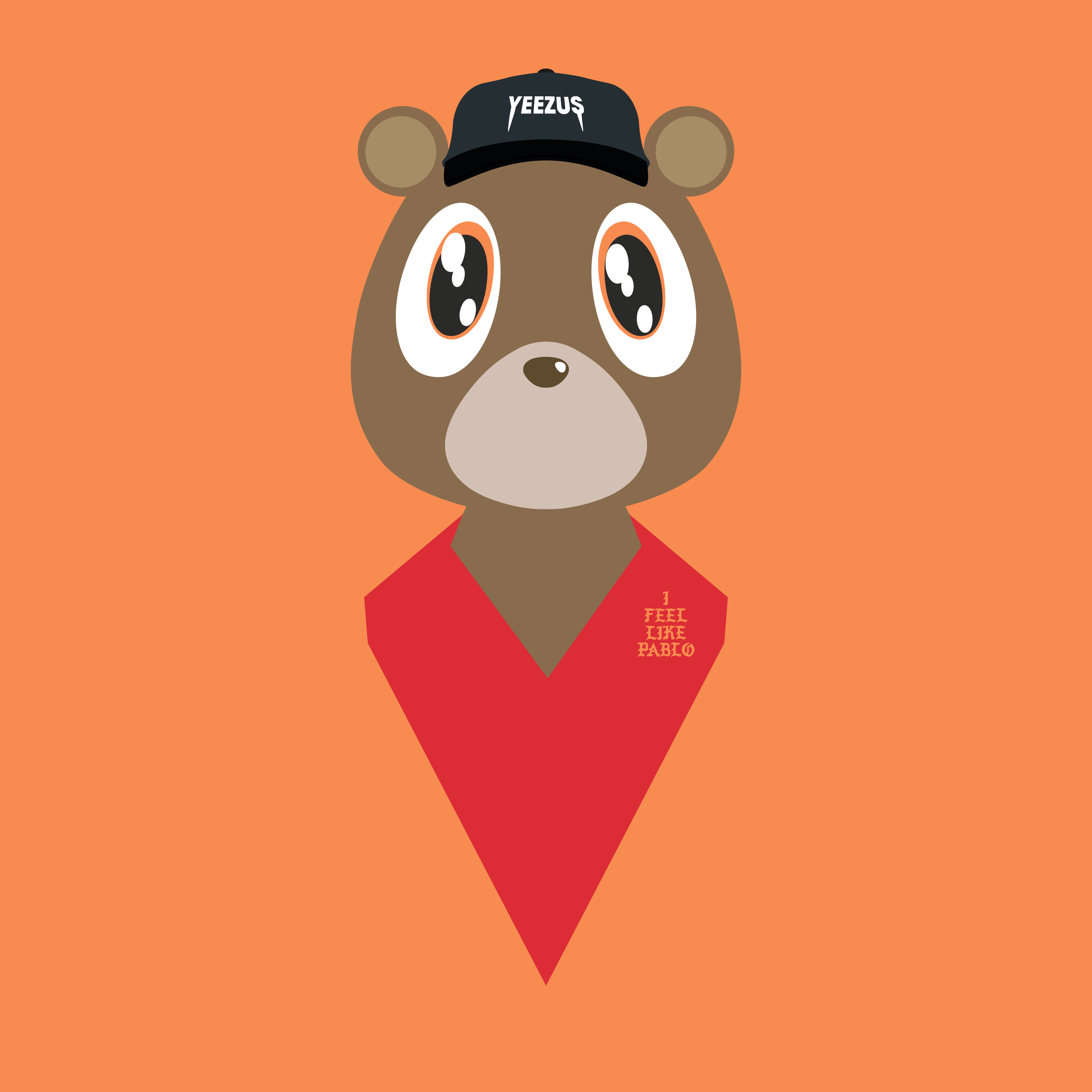 2800x2800 Kanye West Bear Art, Phone