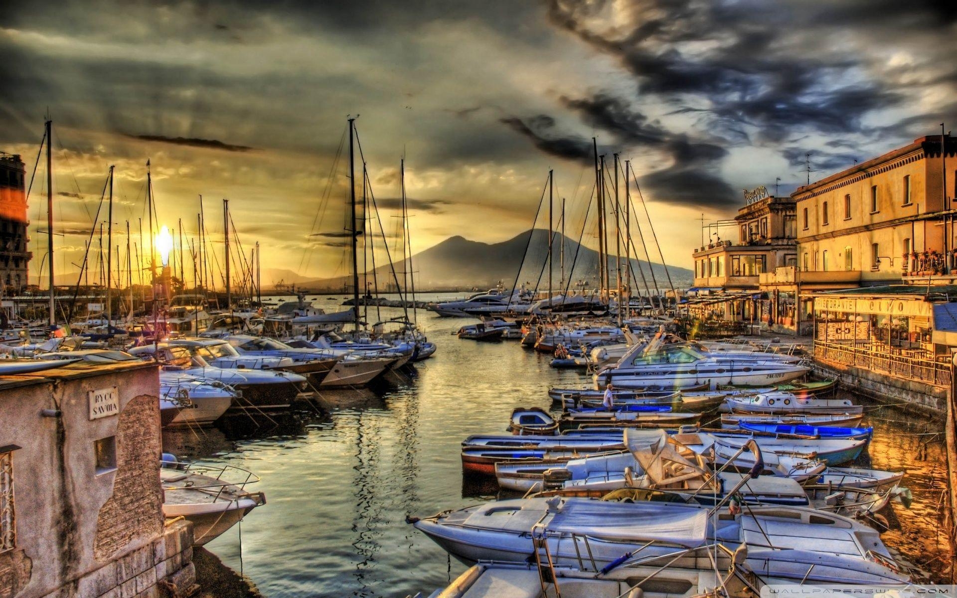 1920x1200 Sunrise In The Naples Docks HD desktop wallpaper, High Definition, Desktop