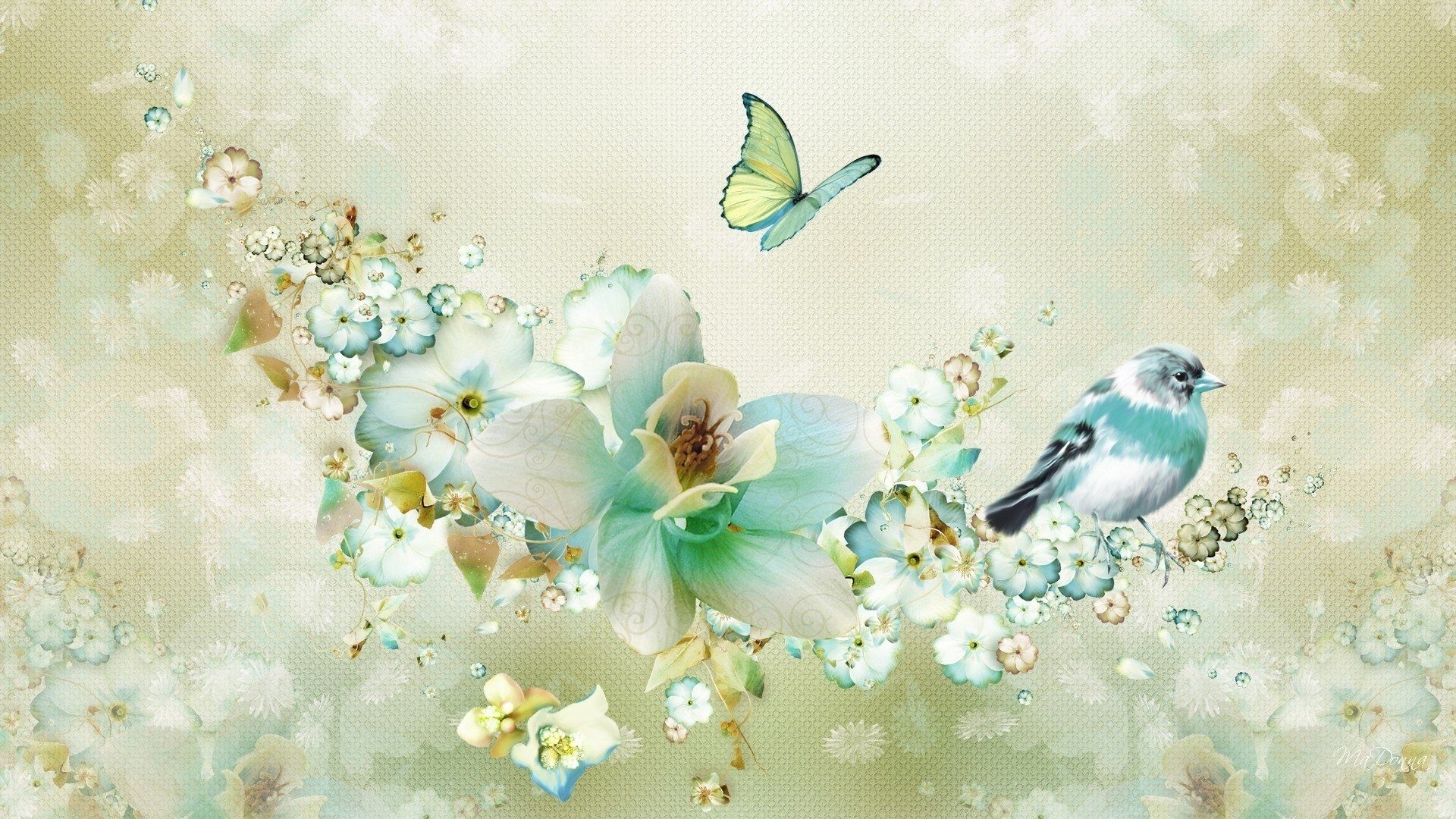 1920x1080 Vintage Springtime Collage HD Wallpaper. Background Image, Desktop