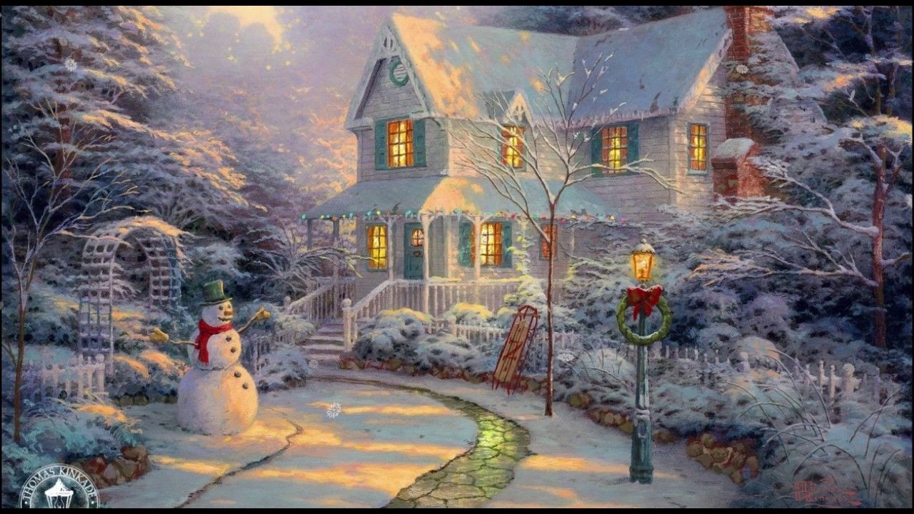 1280x720 thomas kinkade Christmas Screen Saver, Desktop