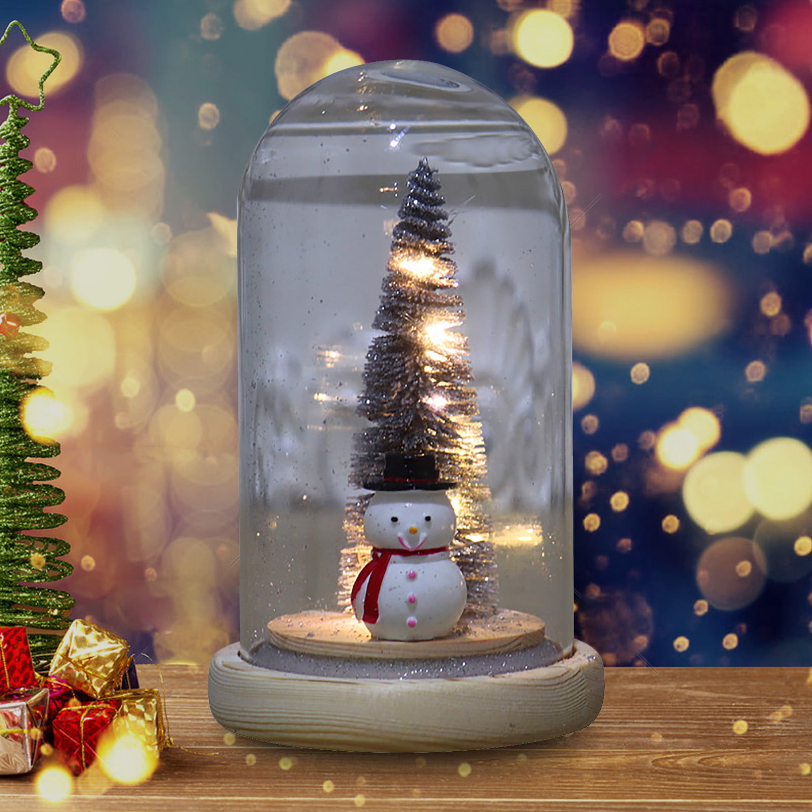 1600x1600 TANGNADE Christmas Decorations 2022 2023 Christmas Ornaments Christmas Gift Wooden Glass Cover Luminous Mini Christmas Tree Ornament, Phone