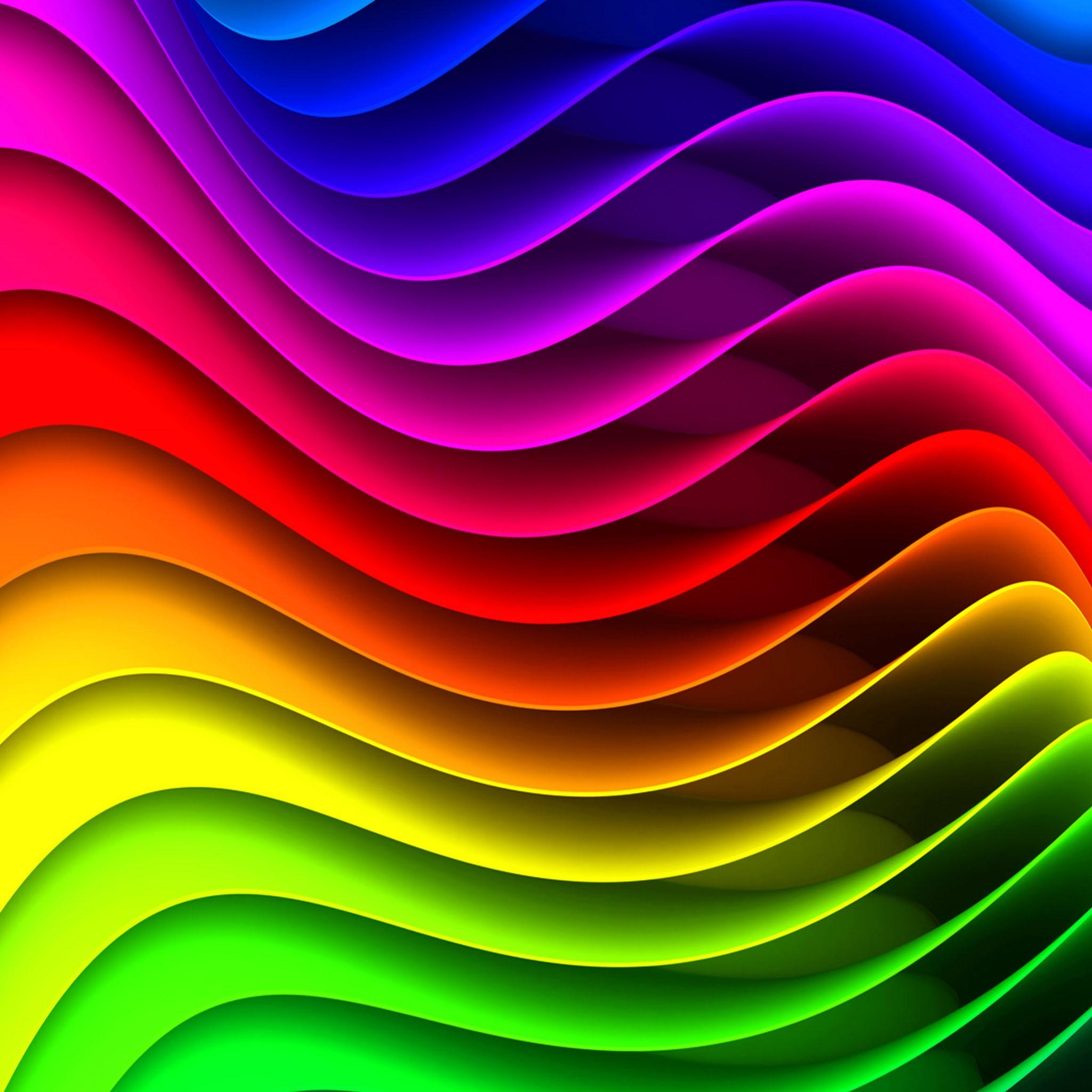 2050x2050 Colorful Wavy Designs IPad Air Wallpaper, Phone