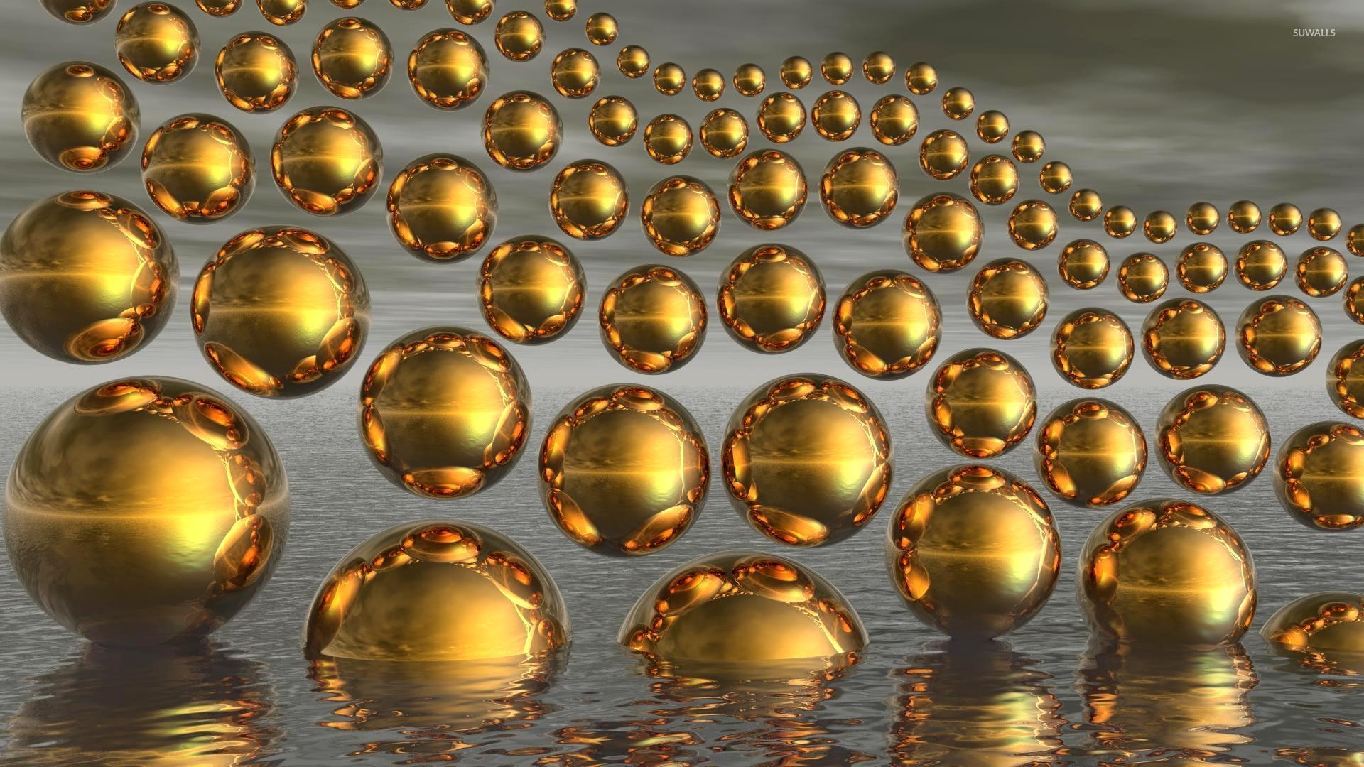 1920x1080 Gold spheres wallpaper wallpaper, Desktop