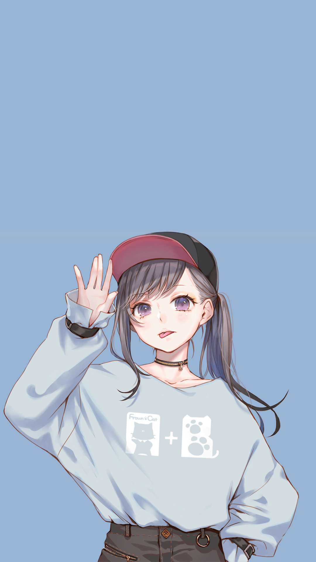 1080x1920 Anime Aesthetic Girl Blue, Phone