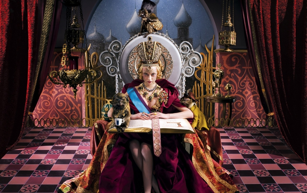 1280x810 Fantasy Girl Wallpaper Queen On Throne, Desktop