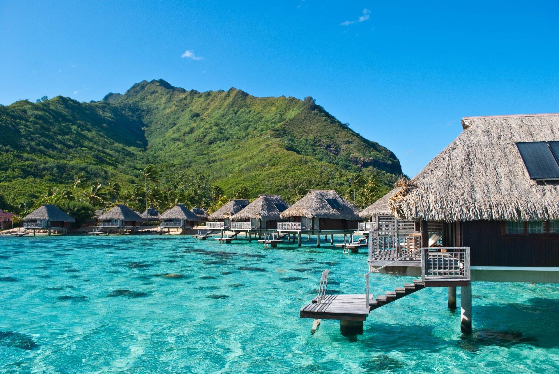 1920x1290 ocean bungalow hotel exotic moorea french polynesia HD wallpaper, Desktop