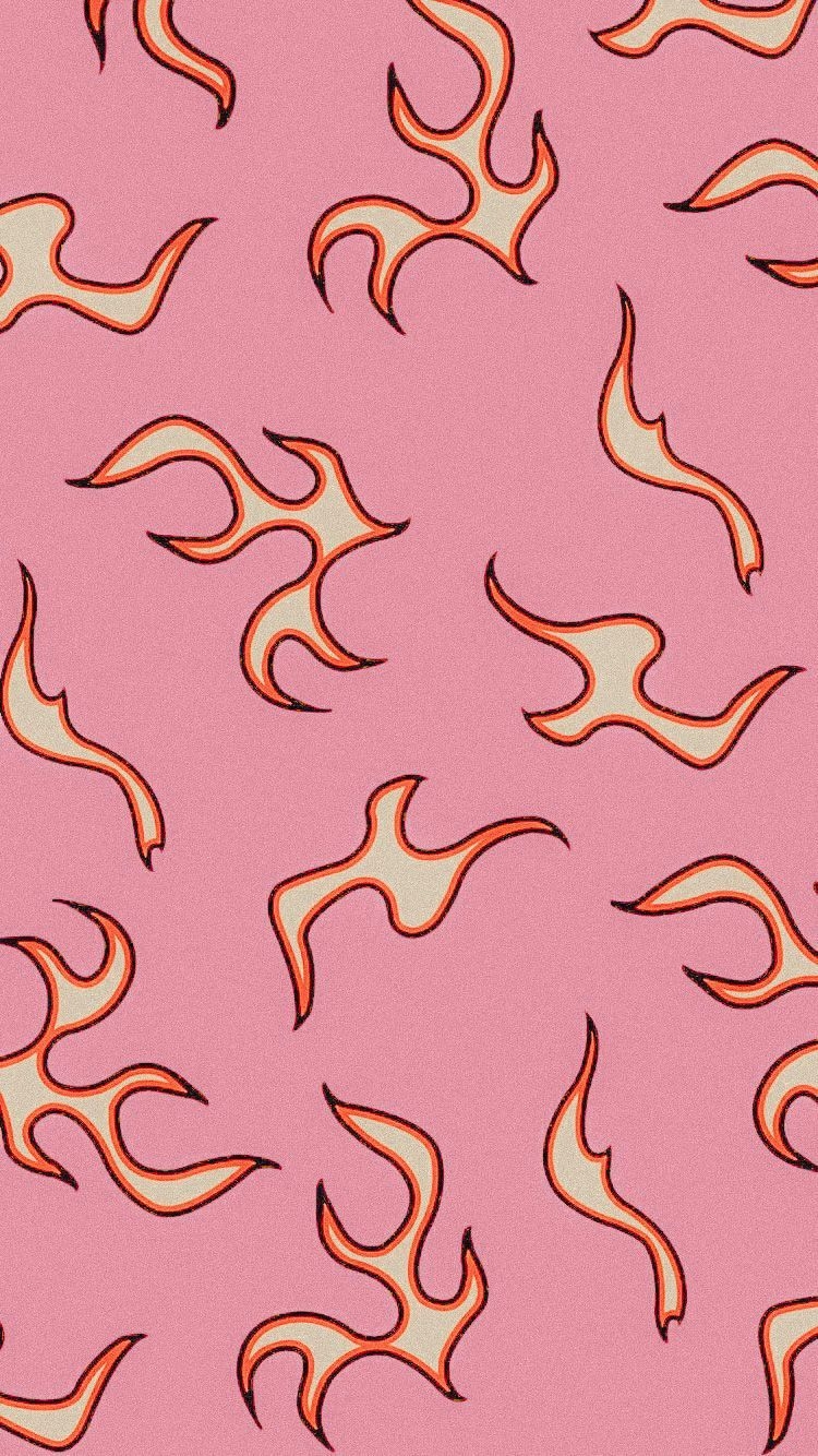 750x1340 pink flames wallpaper, Phone