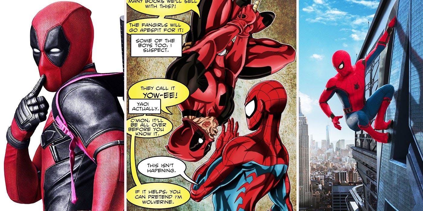 1400x700 Deadpool And Spiderman Funny Comics Wallpaper & Background Download, Dual Screen