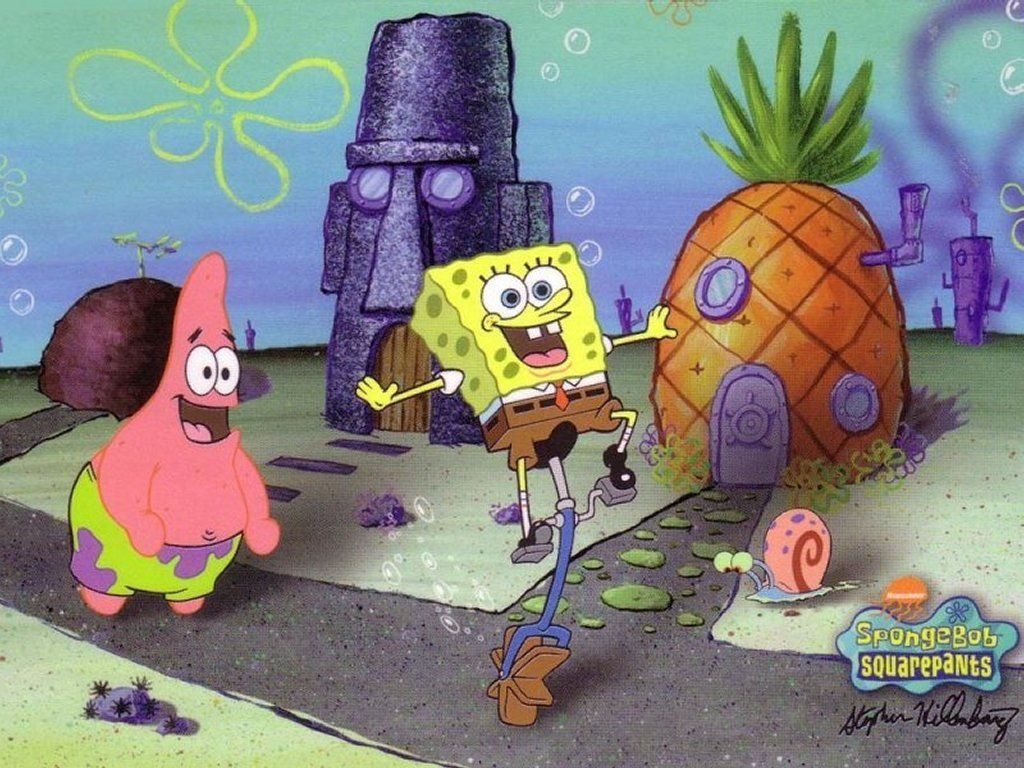 1030x770 Cute Spongebob Wallpaper: Cycling with Patrick Spongebob Wallpaper, Desktop