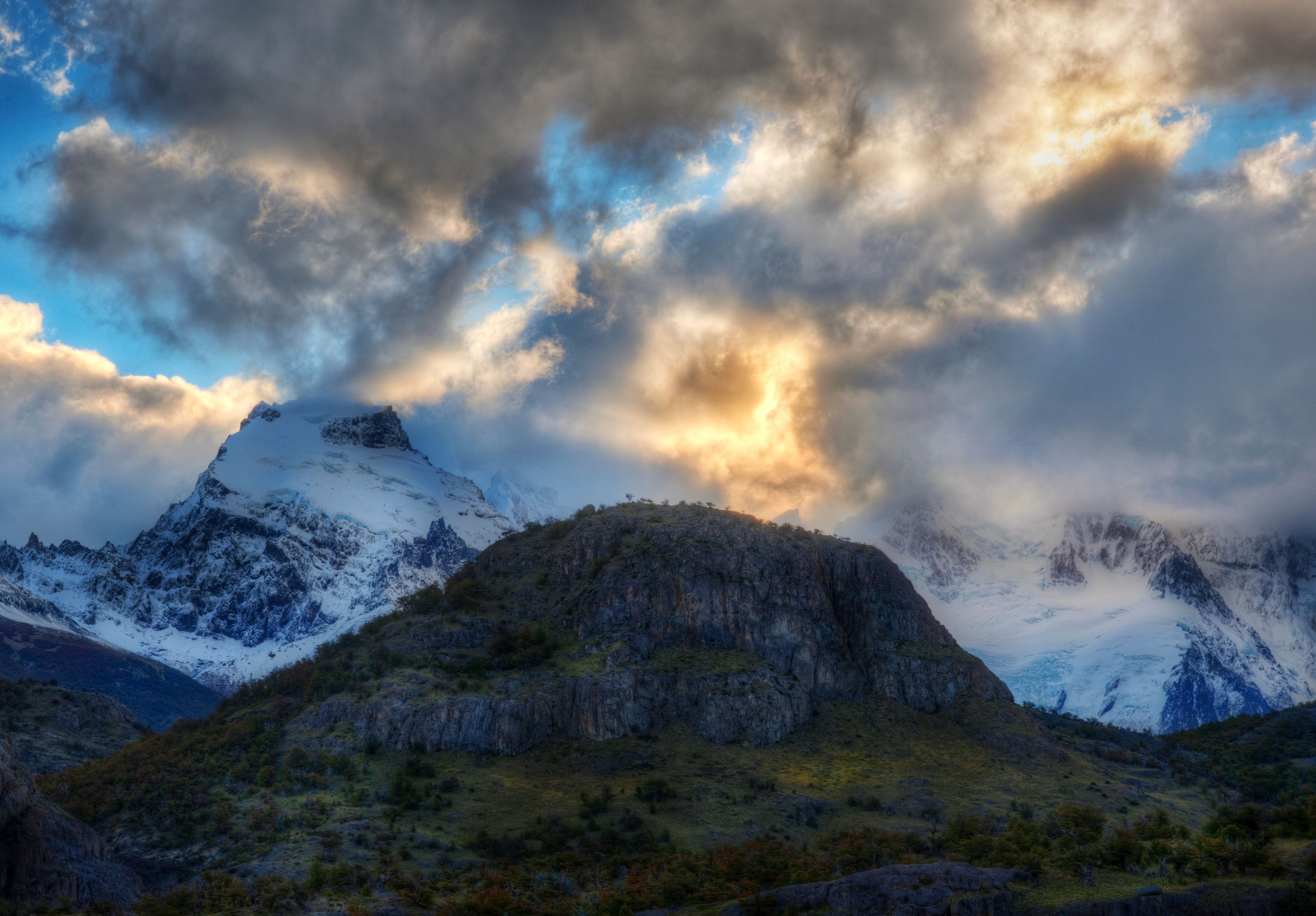 5490x3820 Wallpaper Argentina Nature Mountains Sky Snow Clouds, Desktop