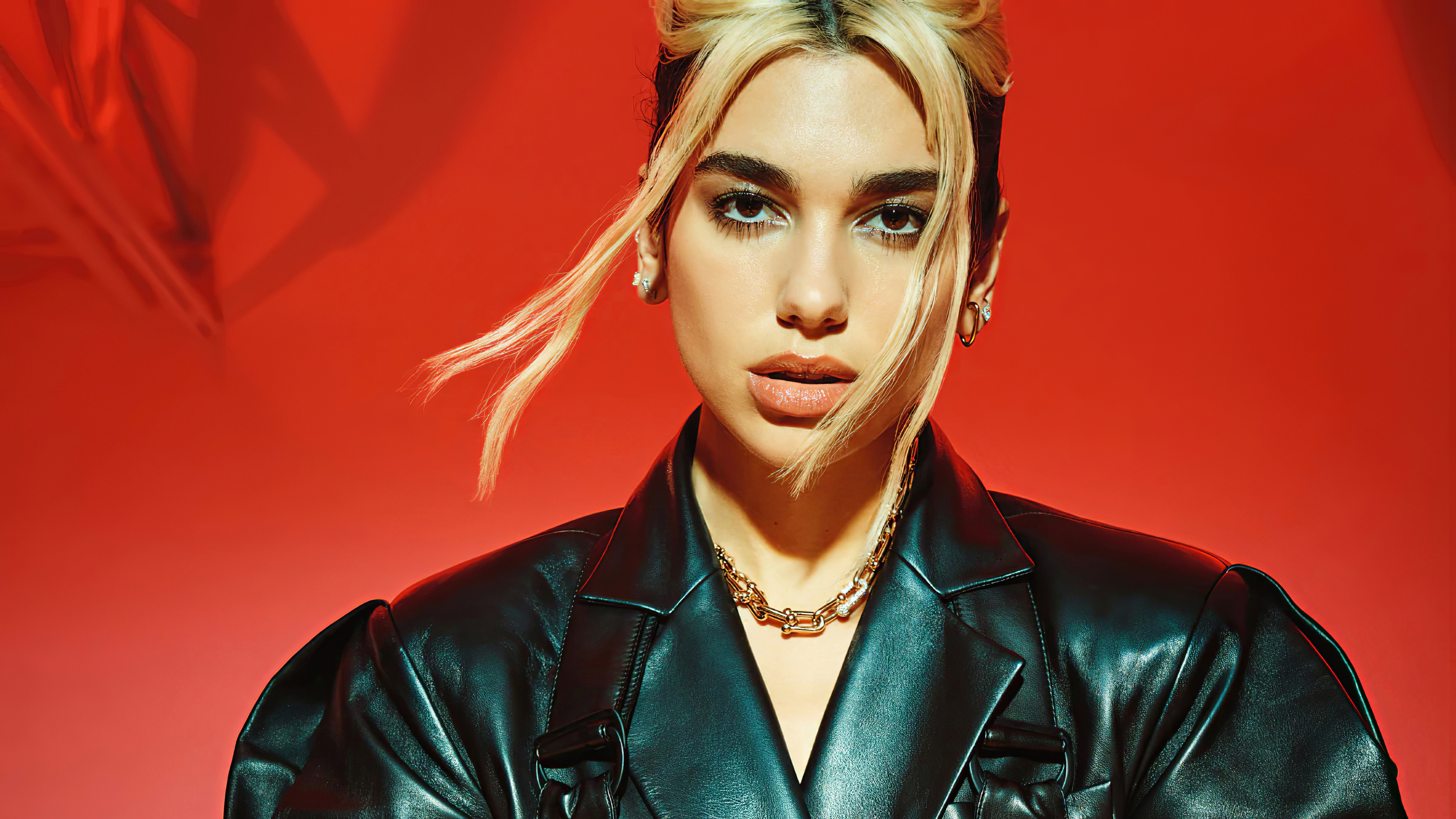 3840x2160 Girl in a black leather jacket, singer Dua Lipa Desktop wallpaper 1280x720, Desktop