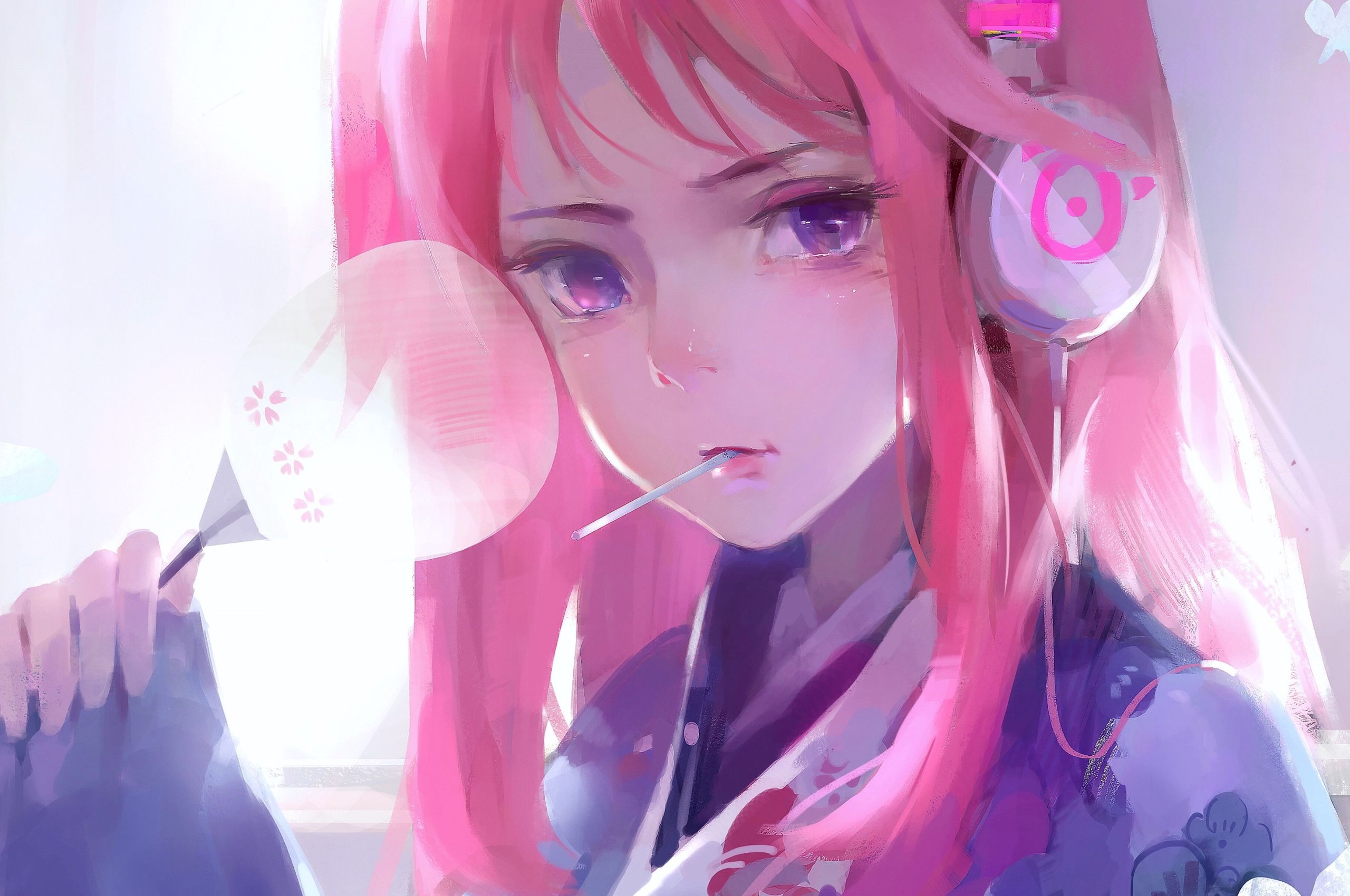 2560x1700 Cute Anime Girl Pink Art 4k Chromebook Pixel HD 4k, Desktop