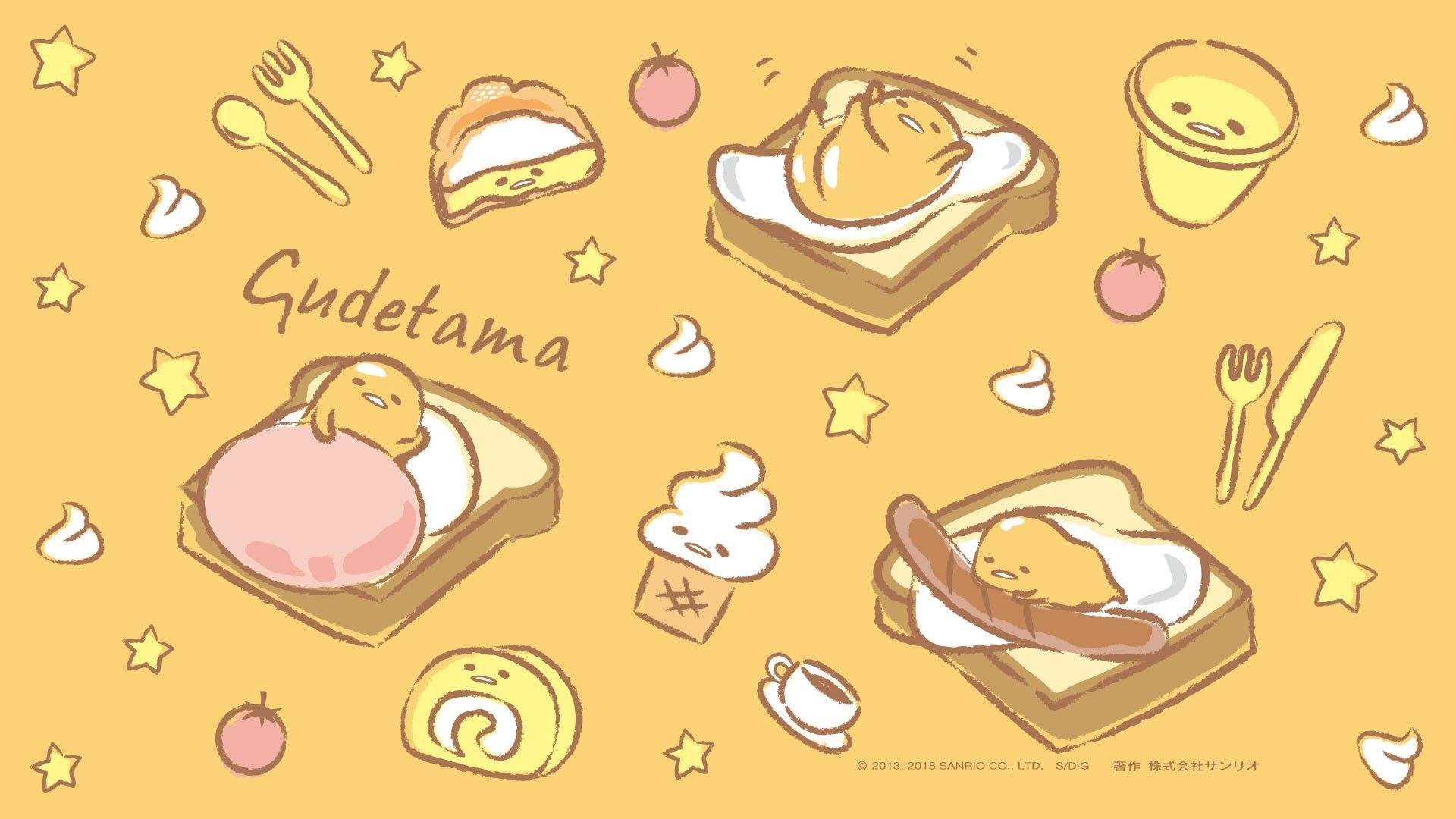 1920x1080 Gudetama. Sanrio wallpaper, Gudetama, Watercolor desktop wallpaper, Desktop