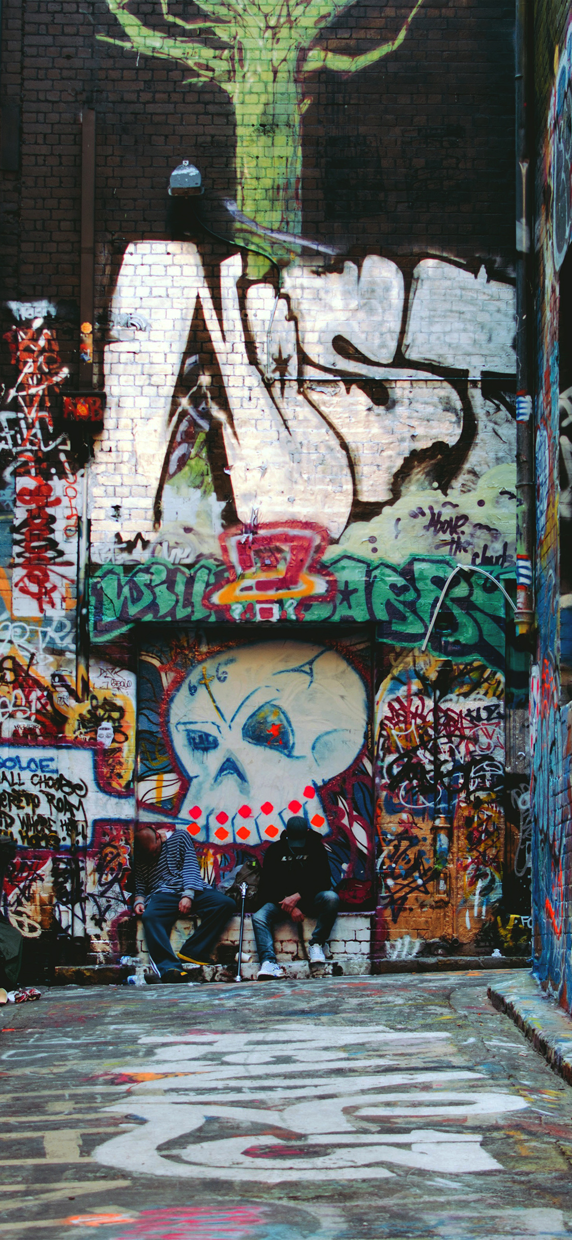 1130x2440 Grarfiti Street Road Grunge Wallpaper, Phone