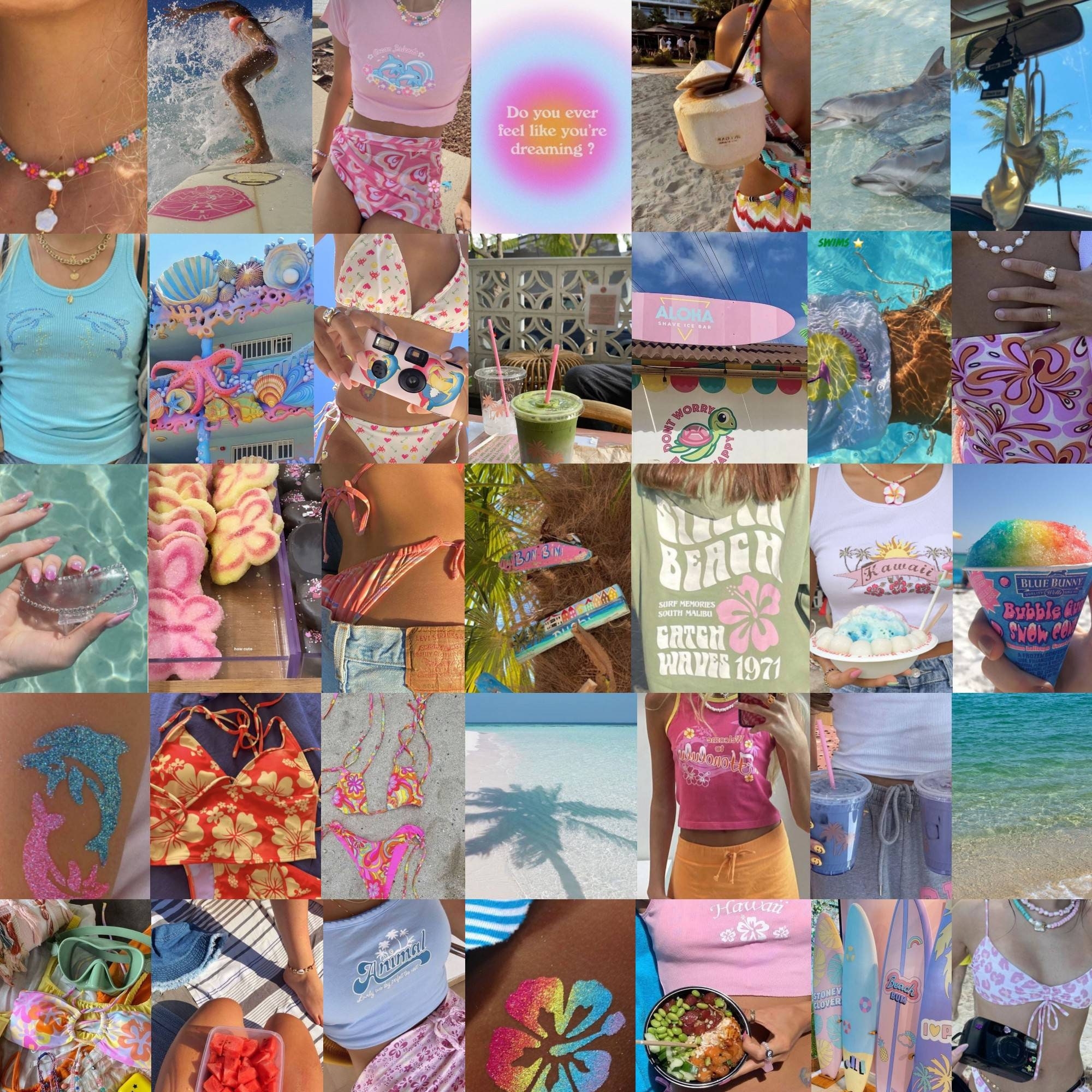 2000x2000 Coconut Girl Aesthetic Wall Collage Kit DIGITAL DOWNLOAD 68, Phone