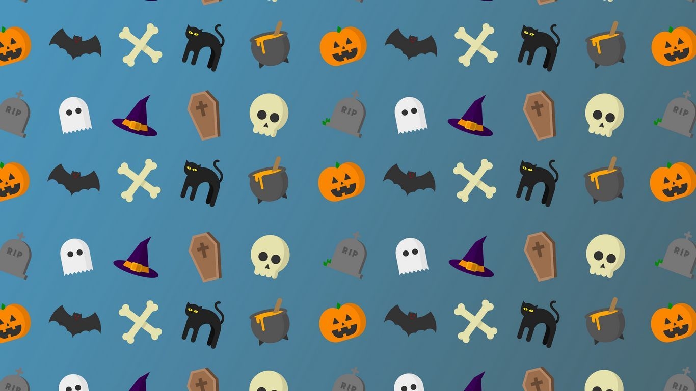 1370x770 Download wallpaper  halloween, art, holiday tablet, laptop HD background, Desktop