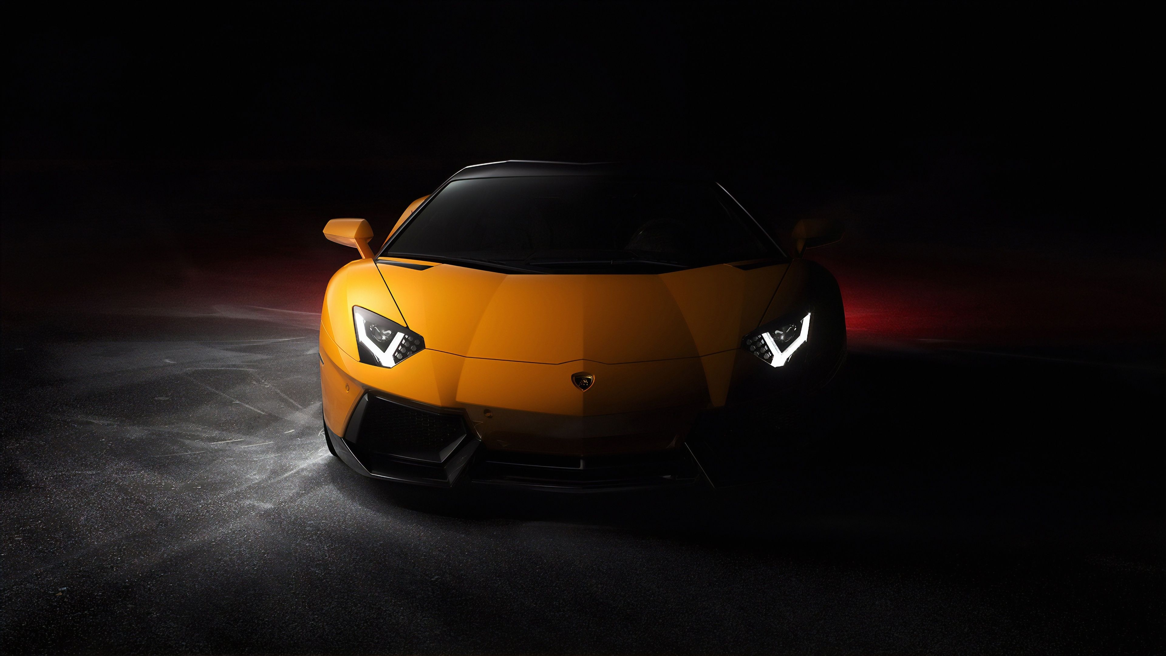 3840x2160 Lamborghini Aventador 4K Wallpaper, Sports cars, Black background, Cars, Desktop