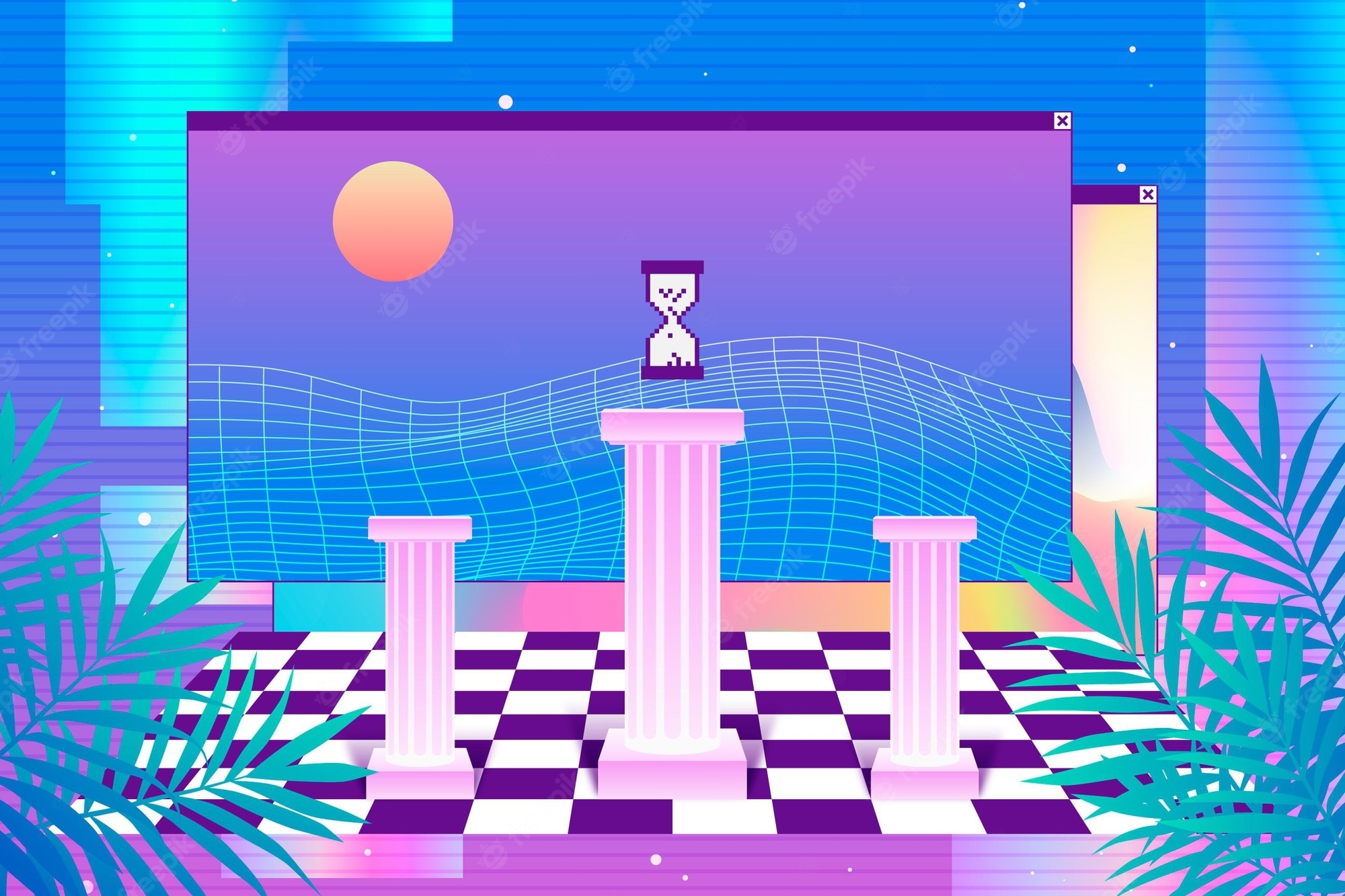 2000x1340 Vaporwave Wallpaper Image. Free Vectors, & PSD, Desktop