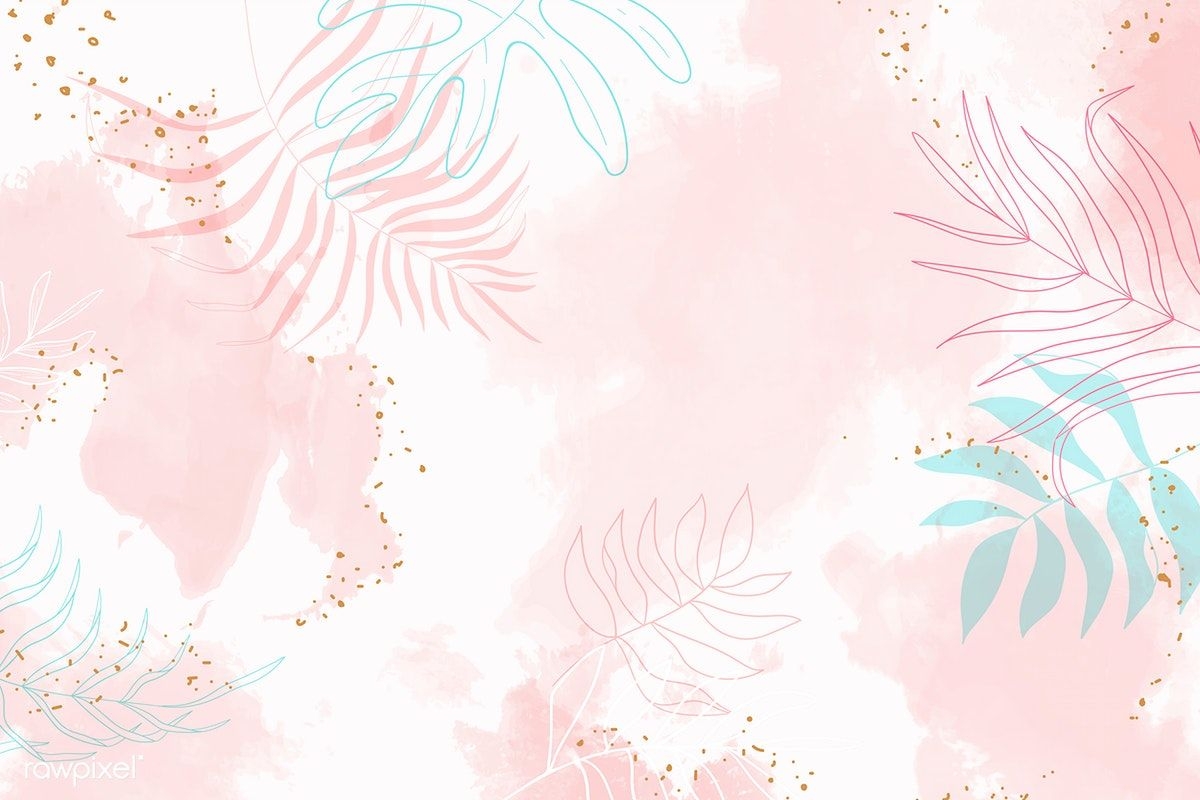 1200x800 Pink leafy watercolor background vector. premium image / Aum. Watercolor desktop wallpaper, Pink wallpaper computer, Watercolor background, Desktop