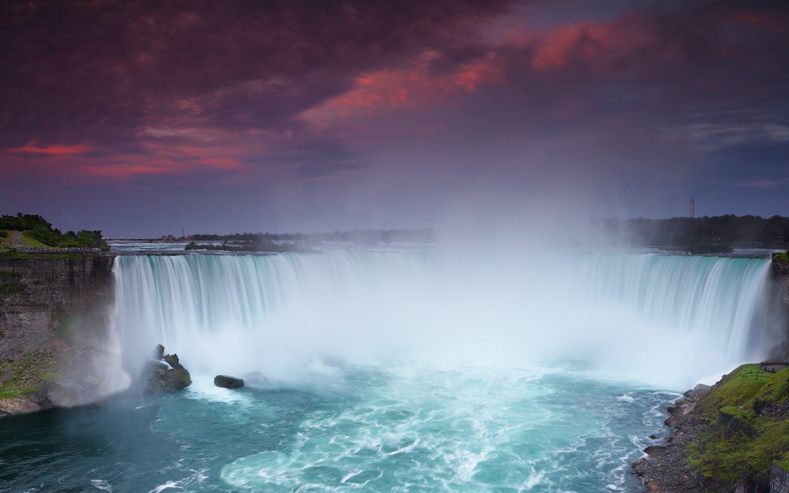 2560x1600 Beautiful Purple Color Niagara Falls The Night, Desktop