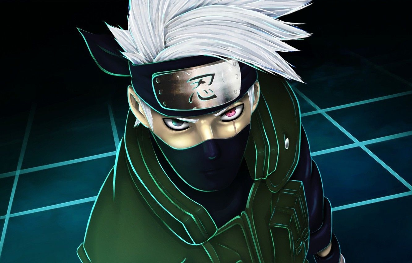 1340x850 Wallpaper logo, Naruto, eyes, man, face, sharingan, ninja, shinobi, Kakashi, Hatake, Hatake Kakashi, Naruto Shippuden, gloves, hitaiate, jounin, scar image for desktop, section сёнэн, Desktop